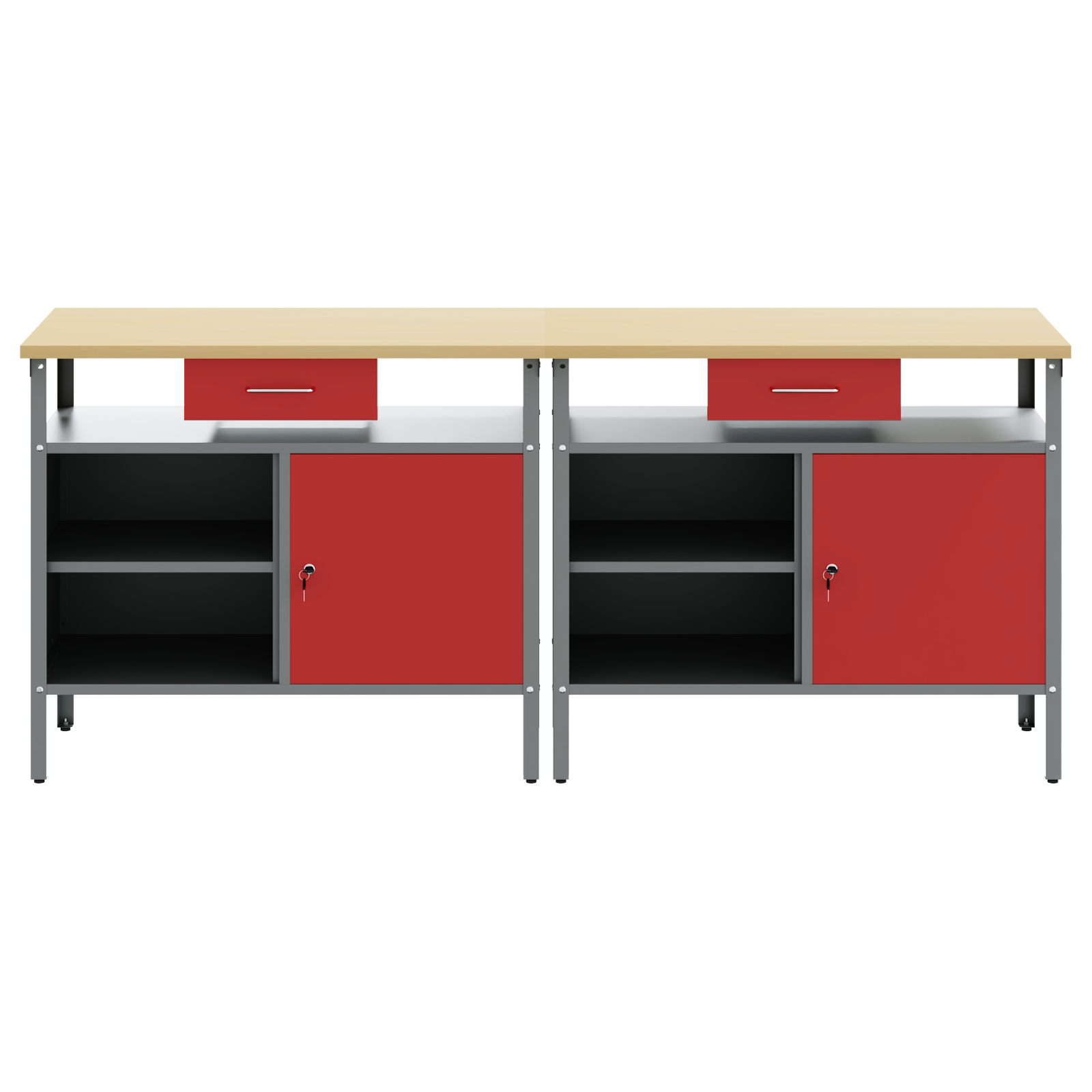 2-Piece Work Bench Set in Red Steel - Image 6