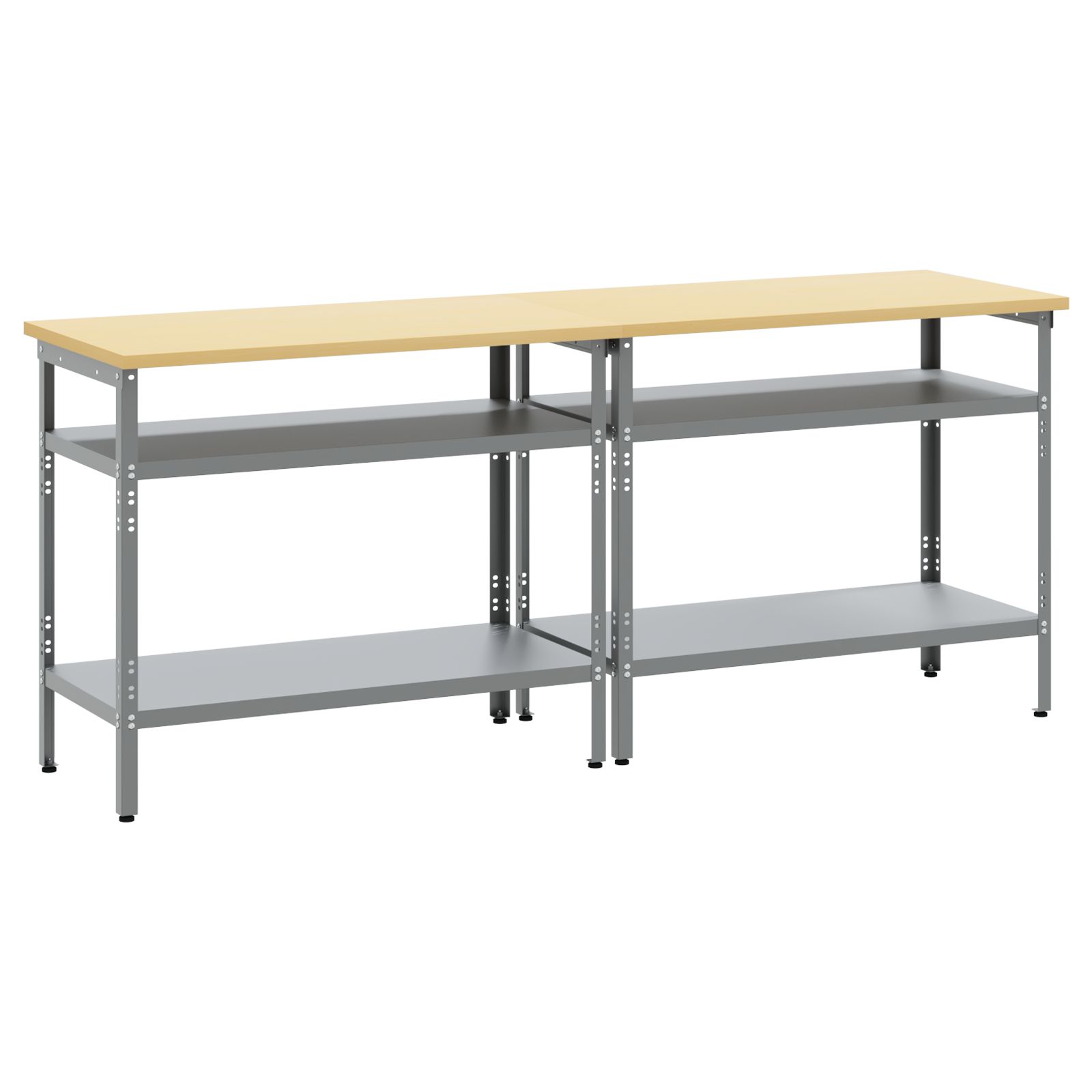2-Piece Workbench Set in Grey Steel - Image 2