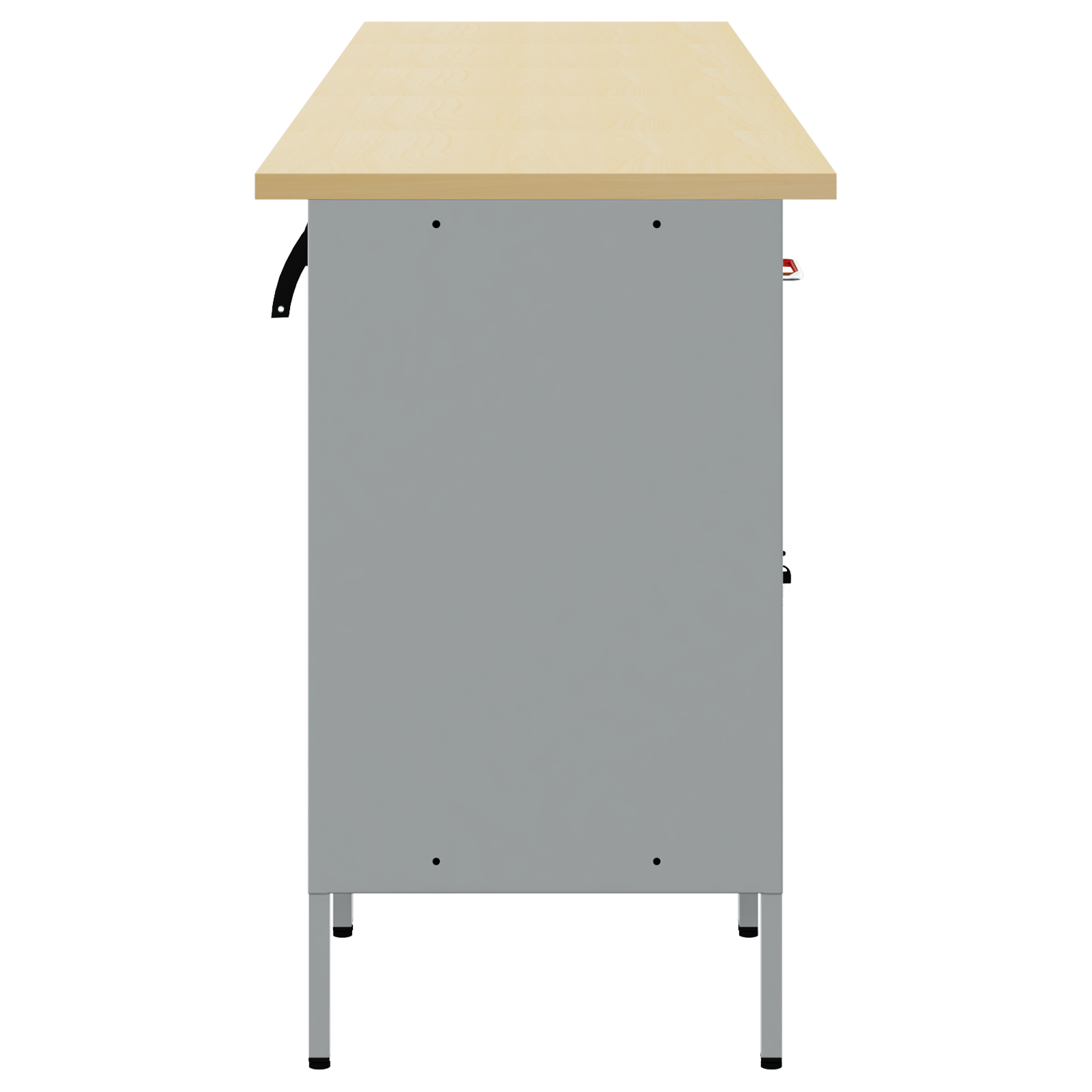 5-Piece Work Cabinet and Corner Table Set - Red Engineered Wood - Image 11