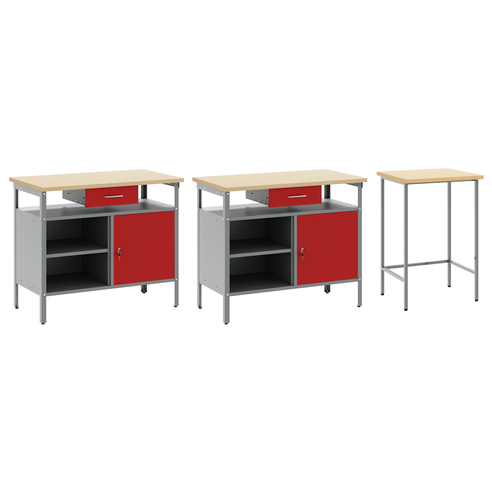 3-Piece Workbench Set - Black Steel - Image 5