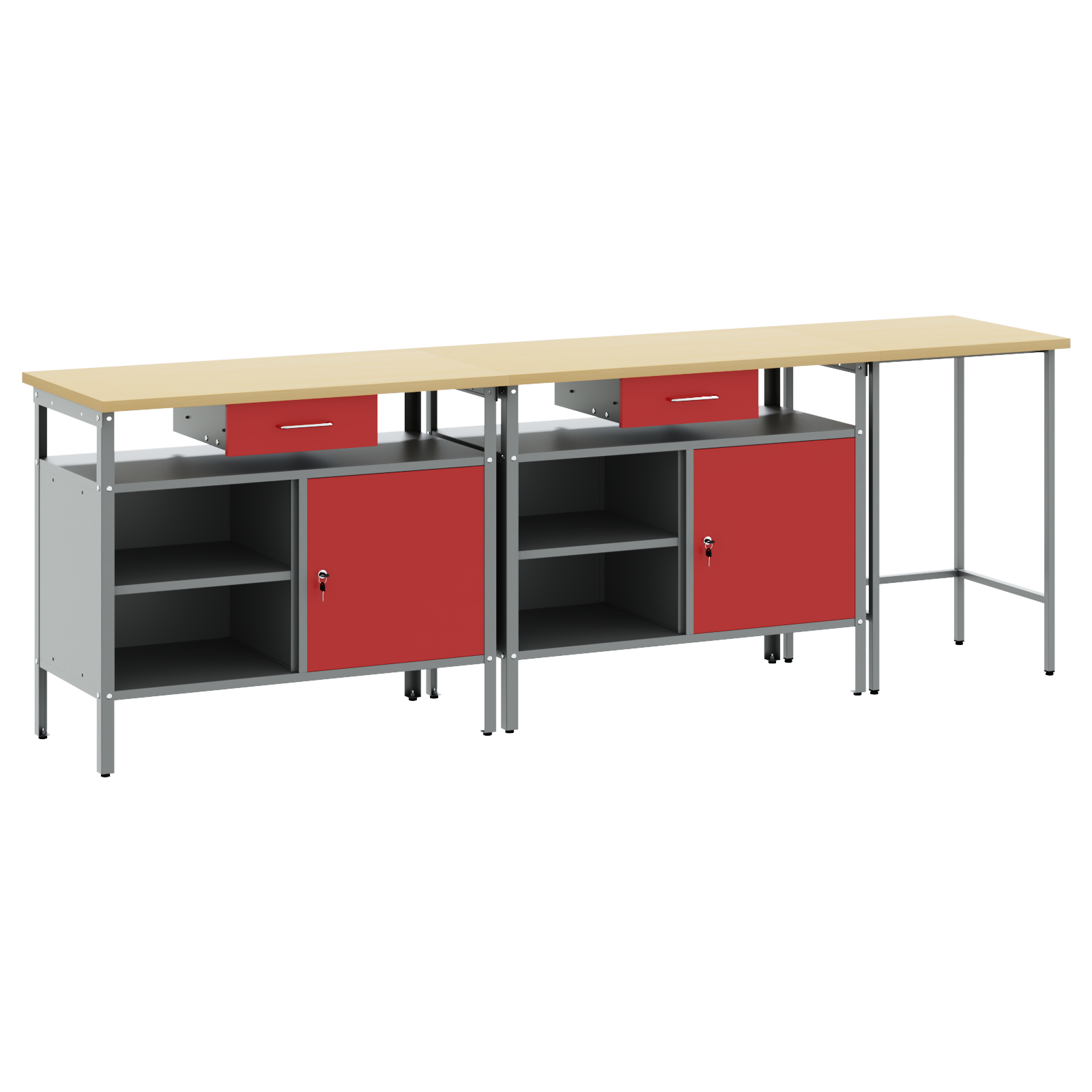 3-Piece Workbench Set - Black Steel - Image 2