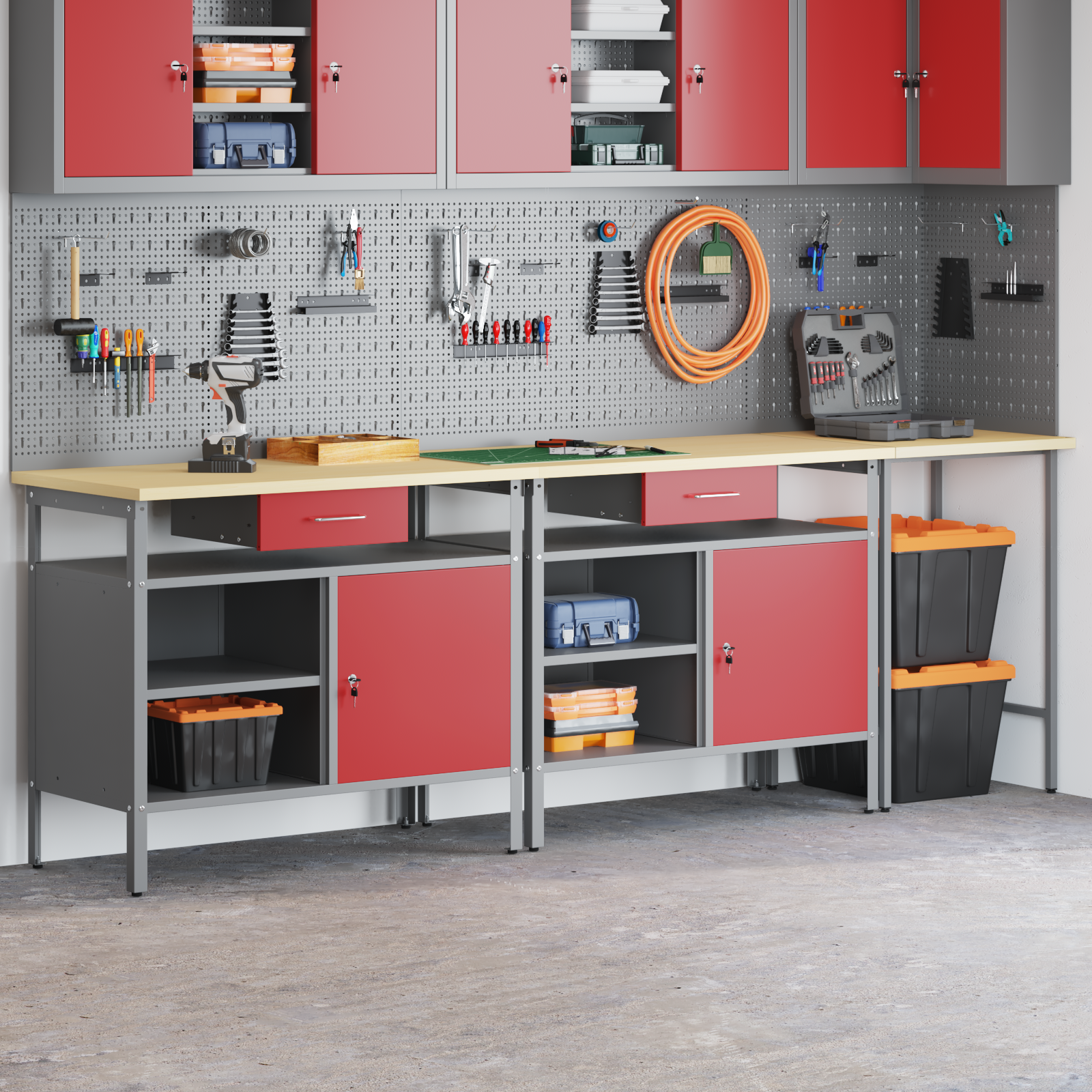 3-Piece Workbench Set - Black Steel - Image 3