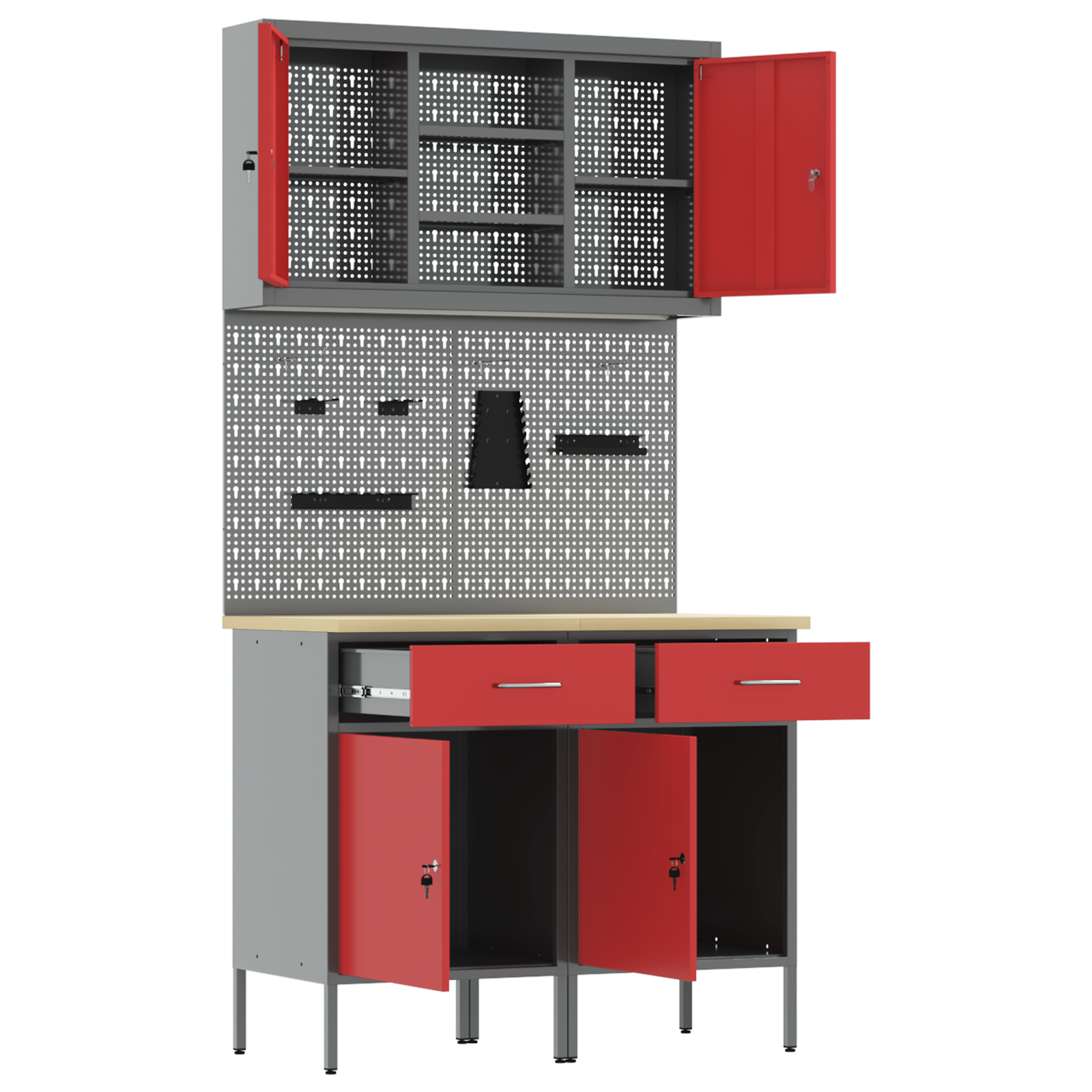 6-Piece Work Bench Set - Red Steel - Image 5