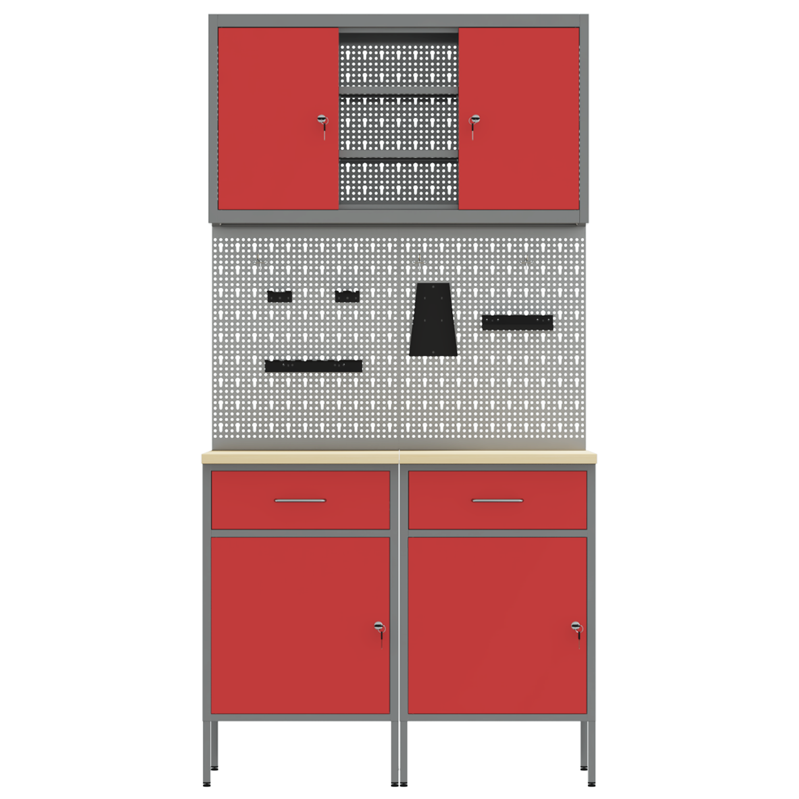 6-Piece Work Bench Set - Red Steel - Image 8