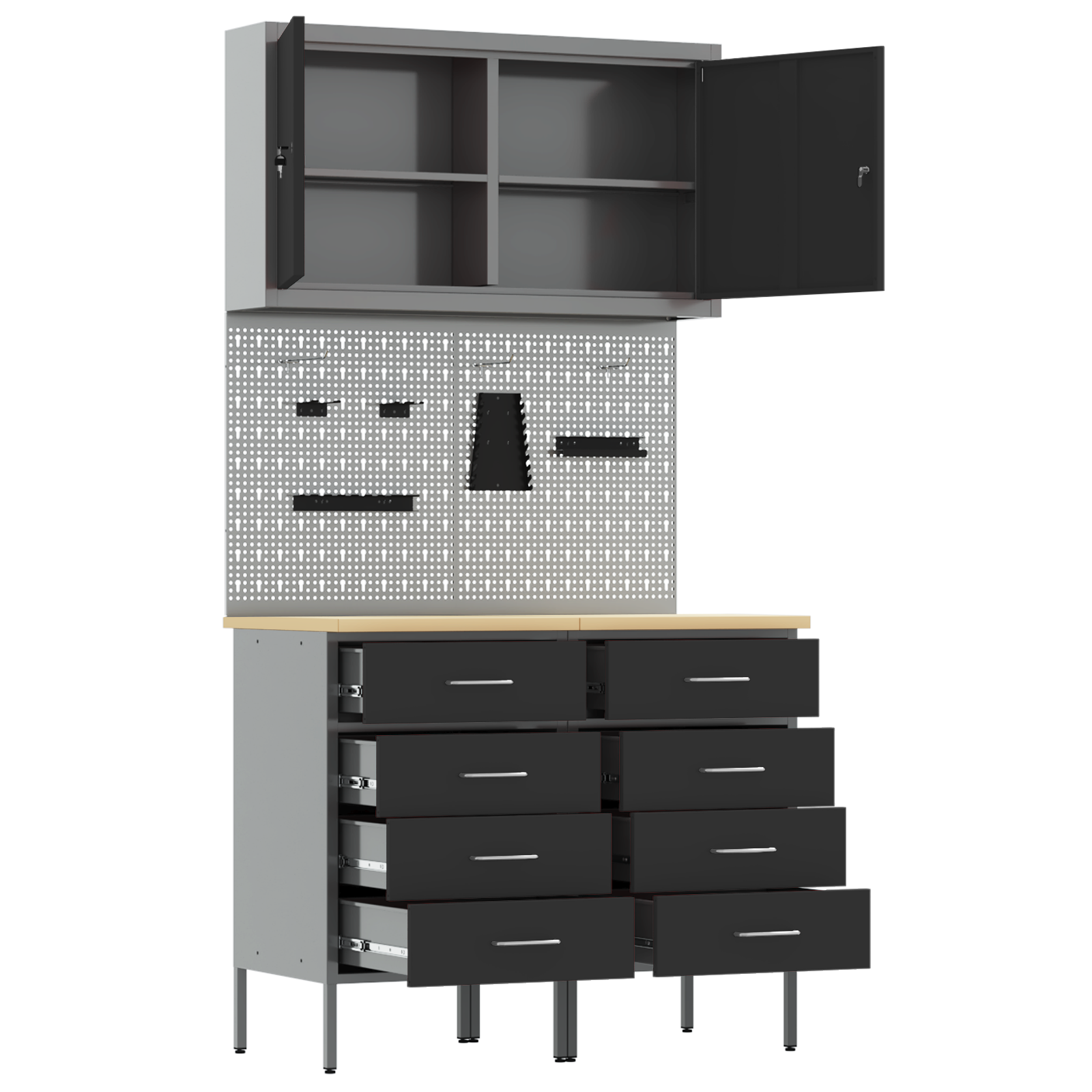 5 Piece Work Bench Set Black Steel - Image 5