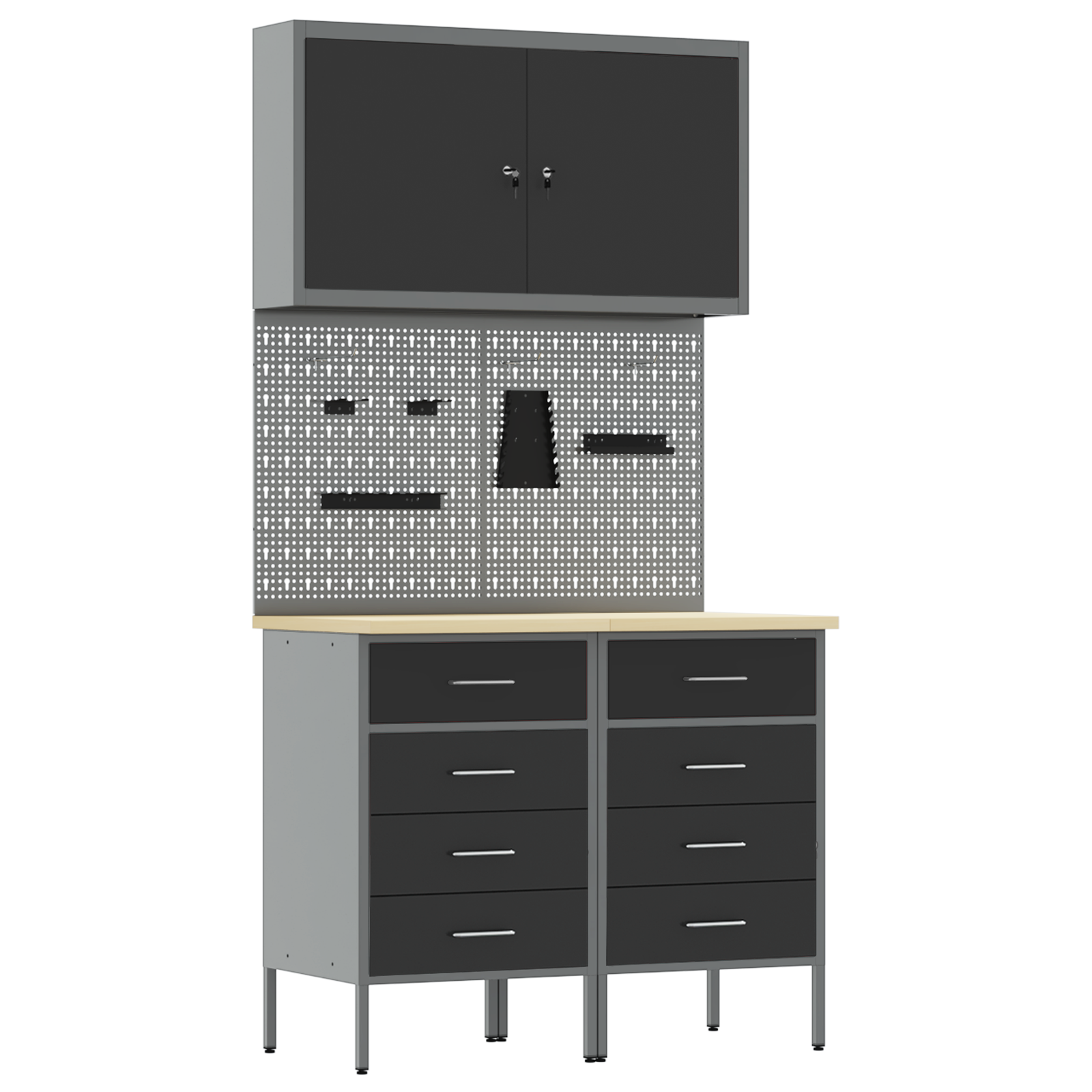 5 Piece Work Bench Set Black Steel - Image 2