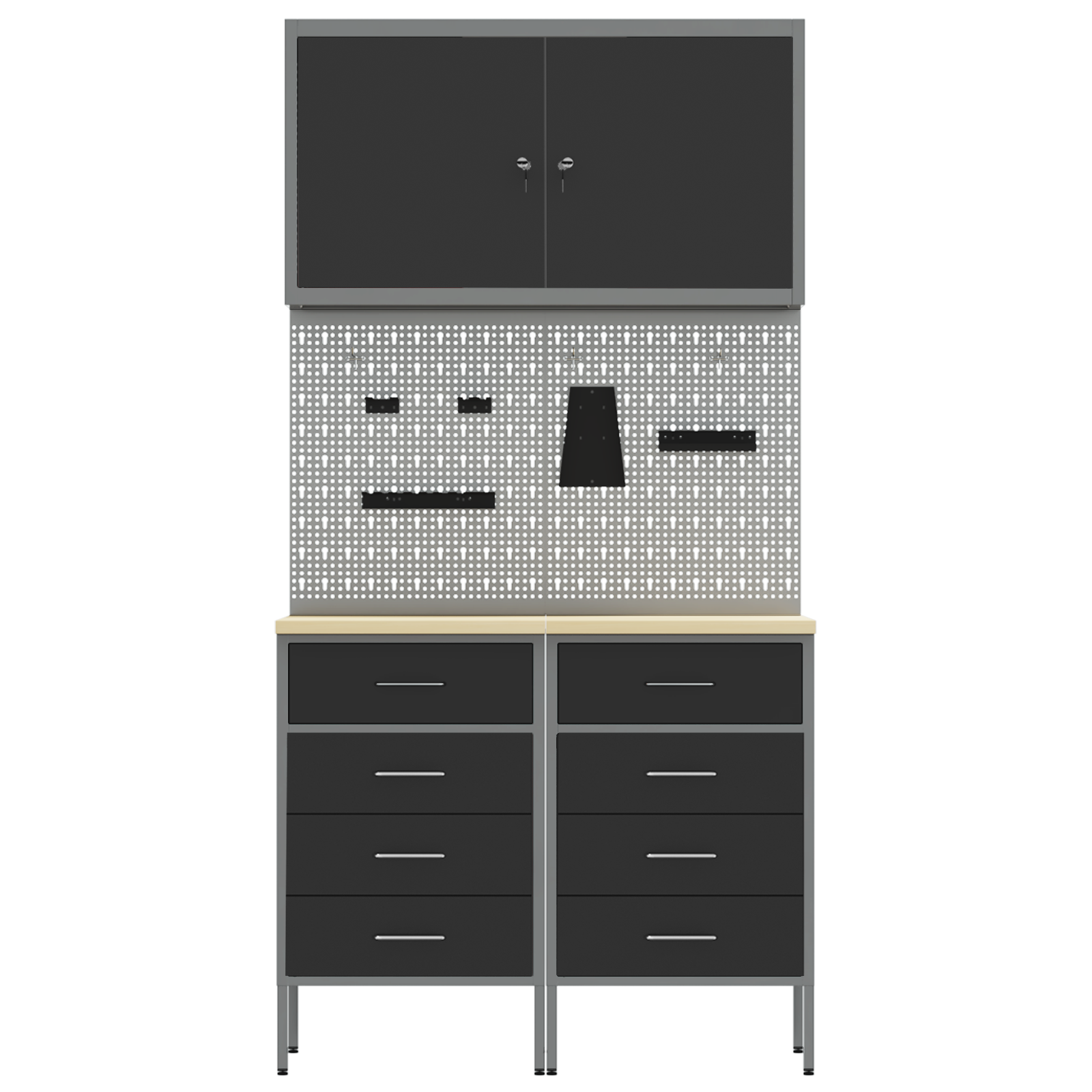 5 Piece Work Bench Set Black Steel - Image 8