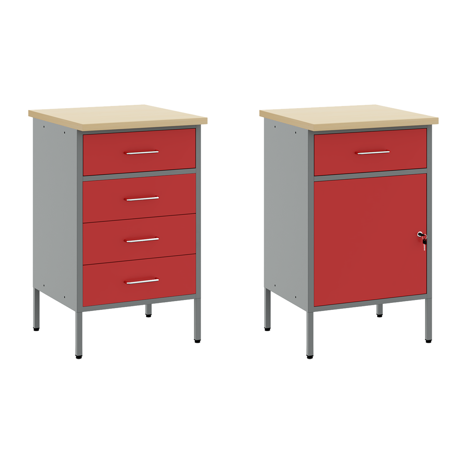 5-Piece Workbench Set in Red Steel - Image 6