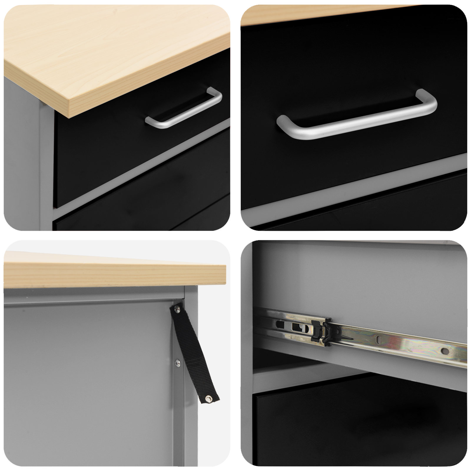 7 Piece Work Bench Set Black Steel - Image 11