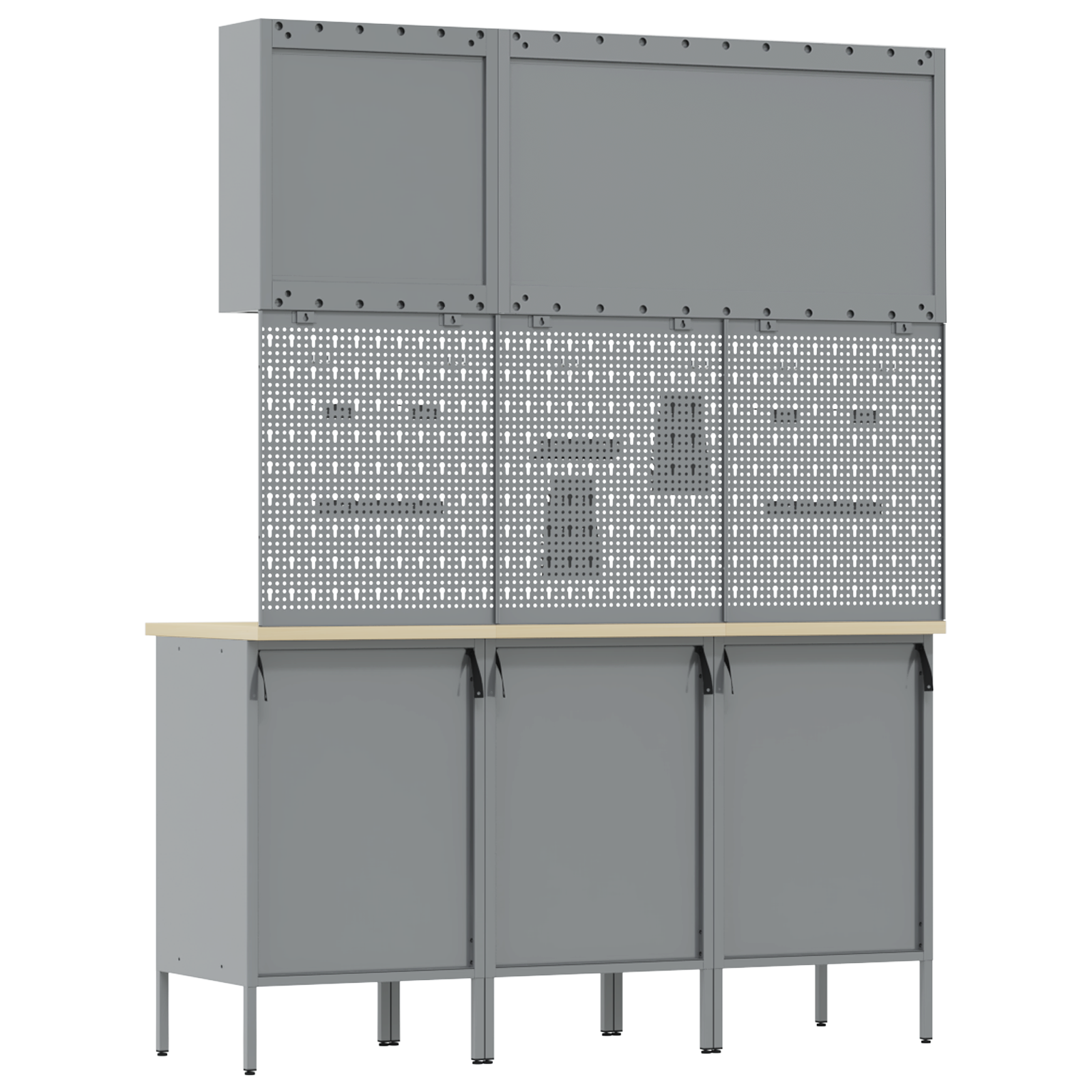 8-dele arbejdsbord og pegboard sæt i rød MDF og metal - Billede 8