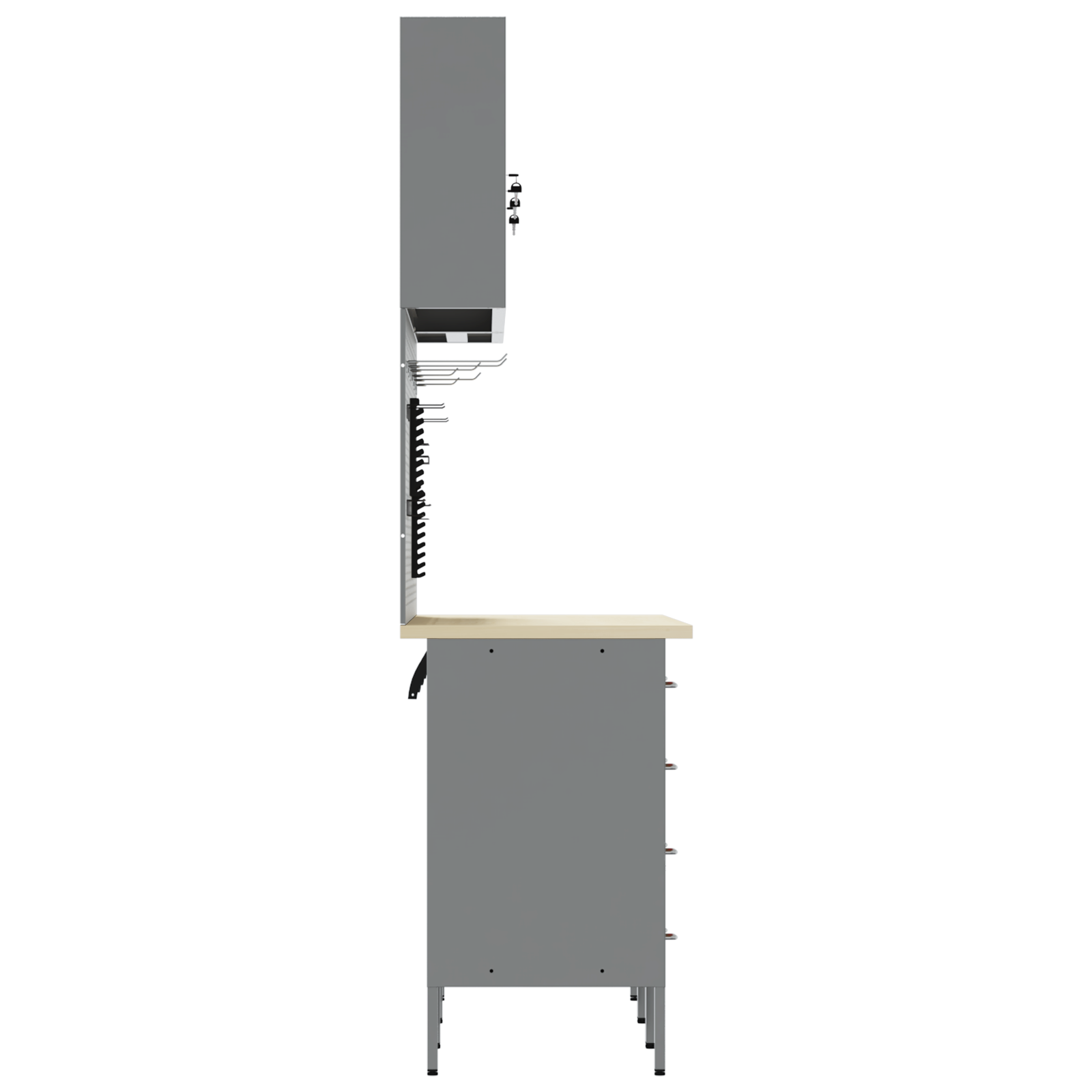 8-dele arbejdsbord og pegboard sæt i rød MDF og metal - Billede 10