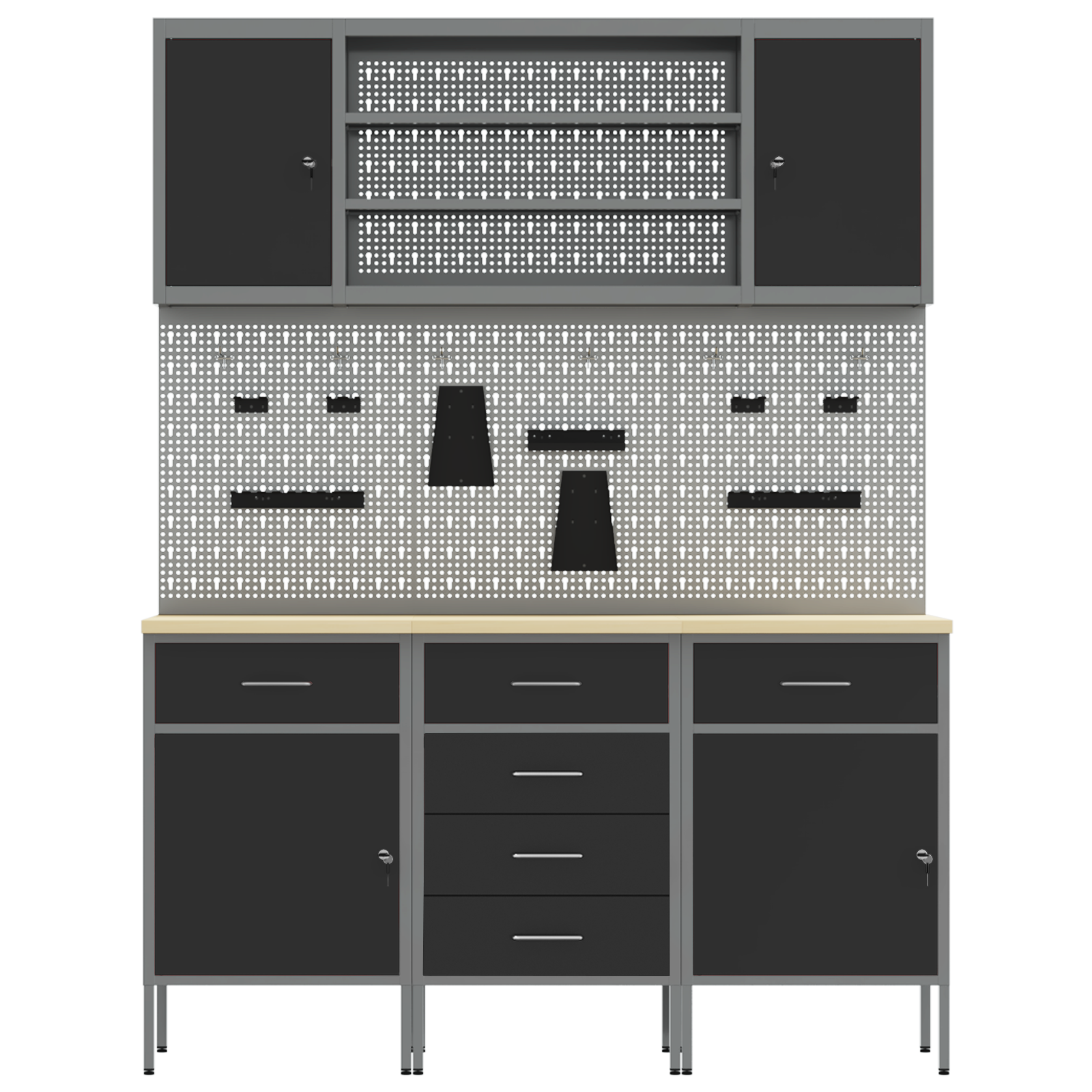 7-Piece Workbench Set in Black Steel - Image 9