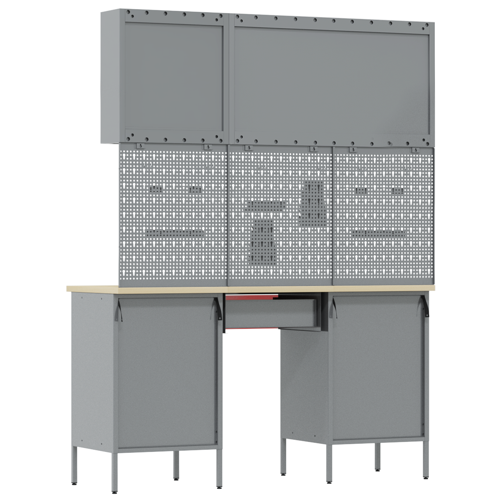 8-Piece Red Steel Workbench Set - Image 8