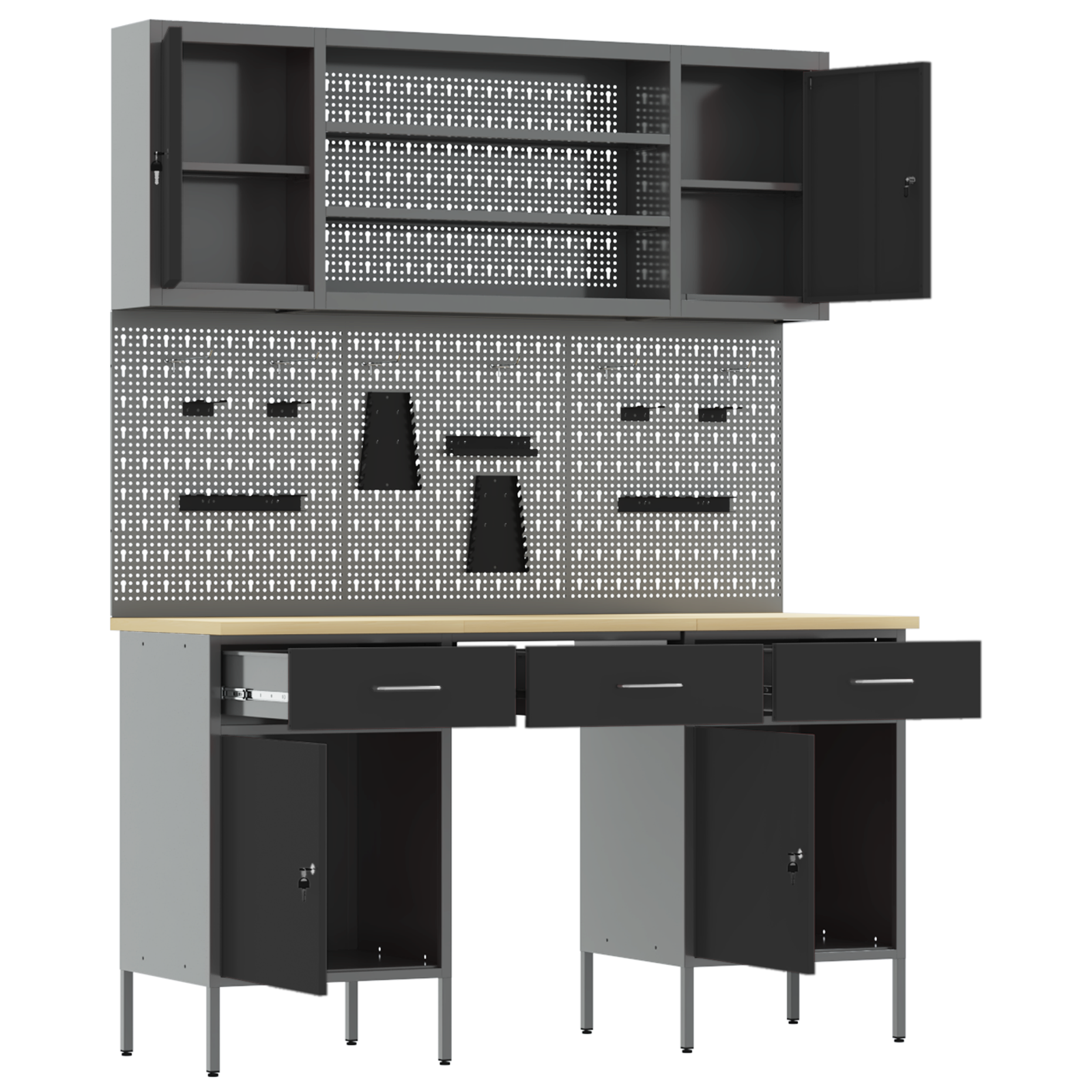 7-Piece Work Bench Set in Black Steel - Image 5