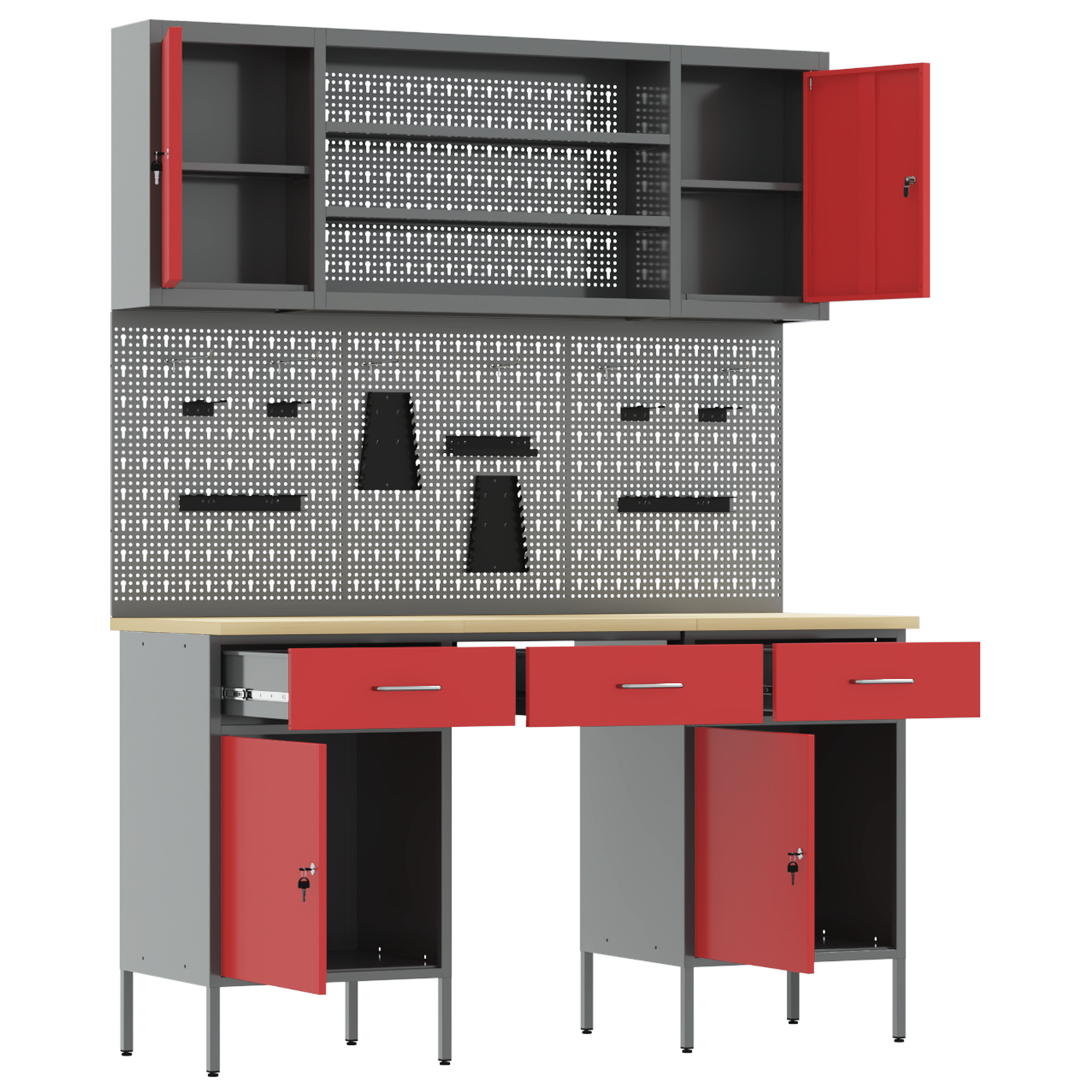 7-Piece Workbench Set - Red Steel - Image 5