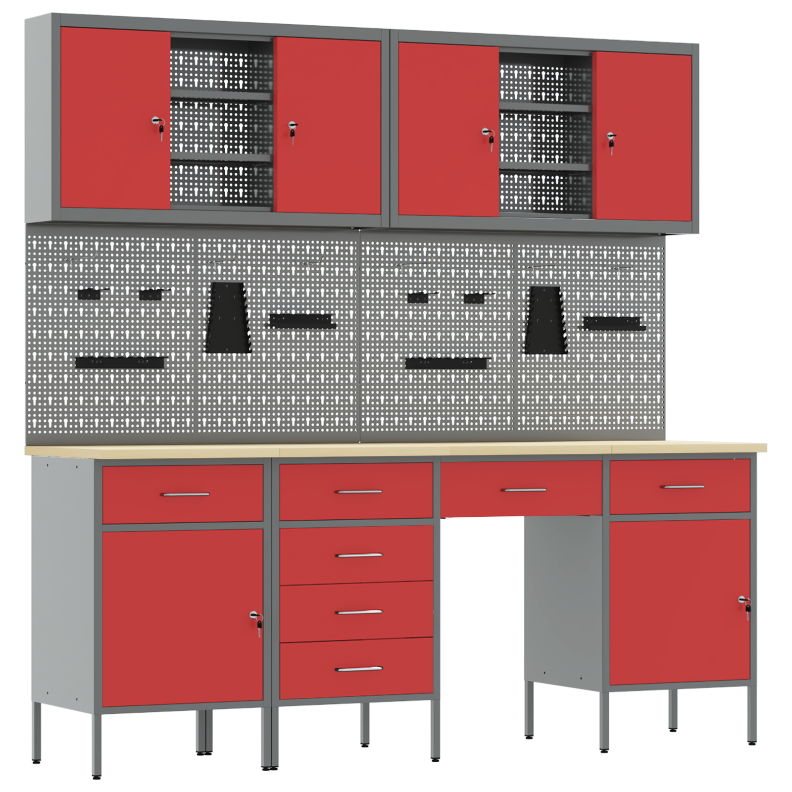 10 Piece Work Bench Set Red Steel - Image 2