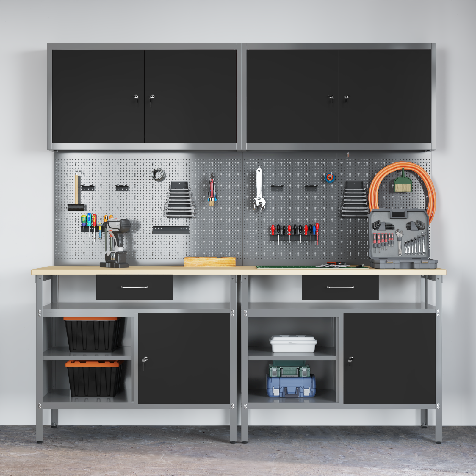 8-Piece Work Bench Set in Black Steel - Image 4