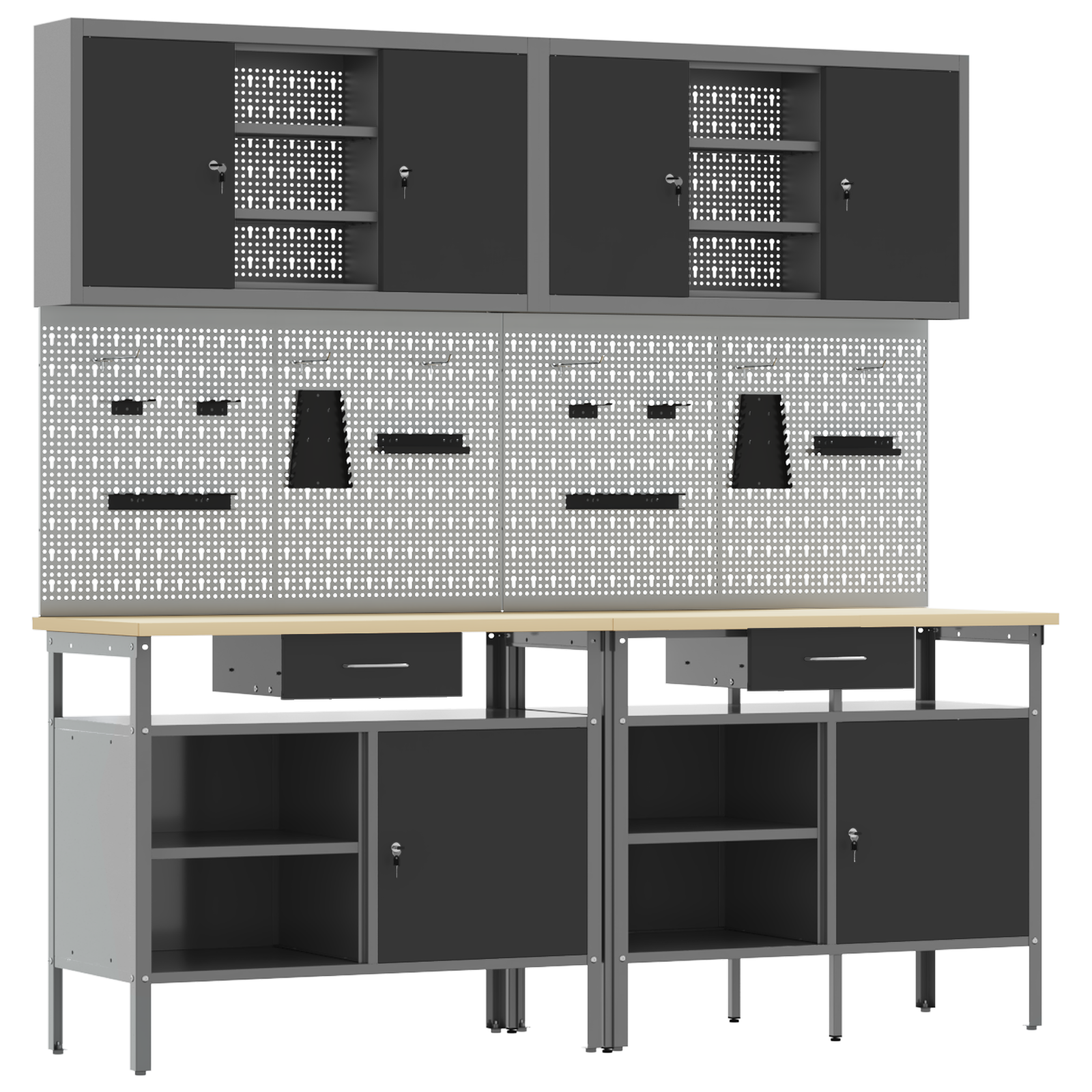 8-Piece Work Bench Set in Black Steel - Image 2