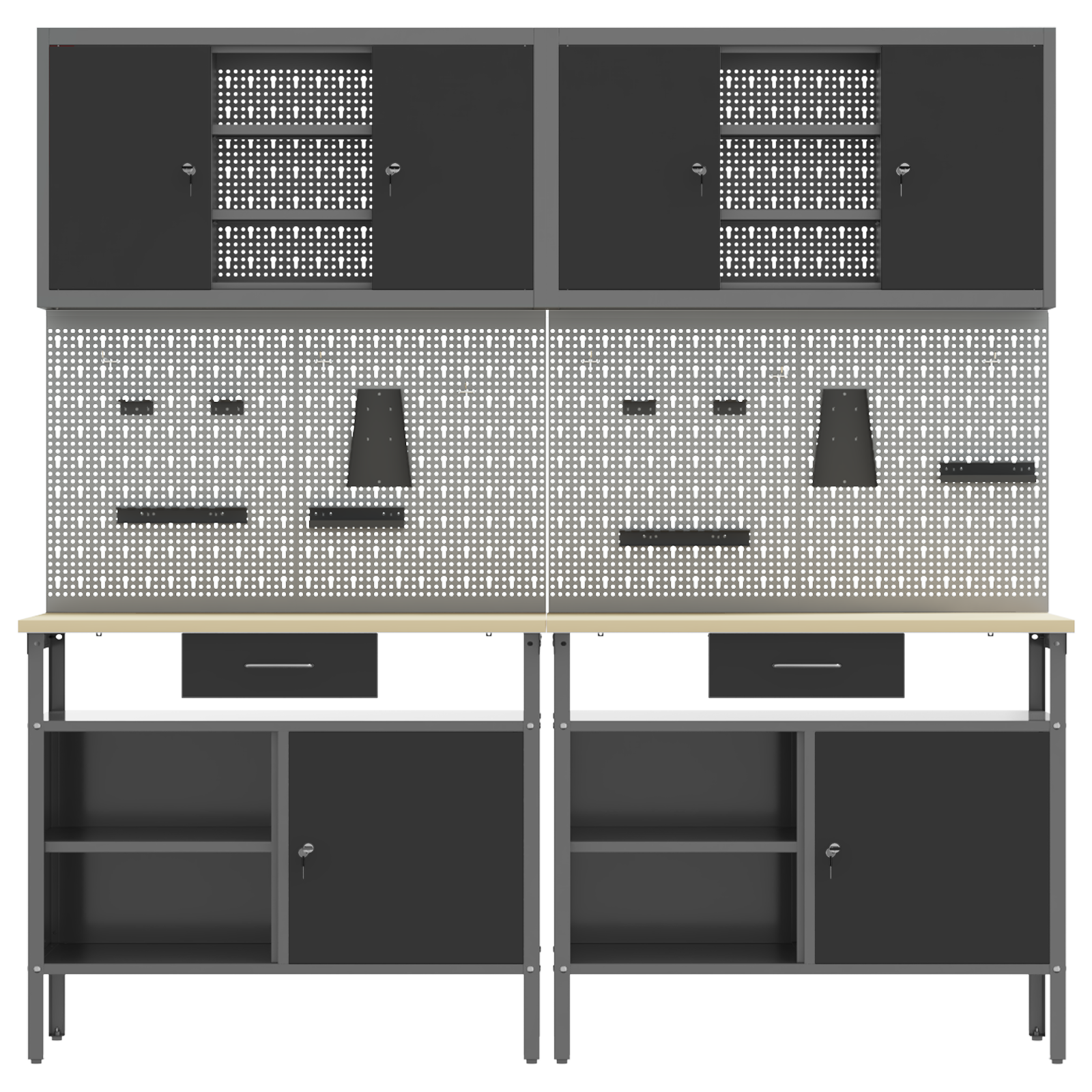 8-Piece Work Bench Set in Black Steel - Image 9