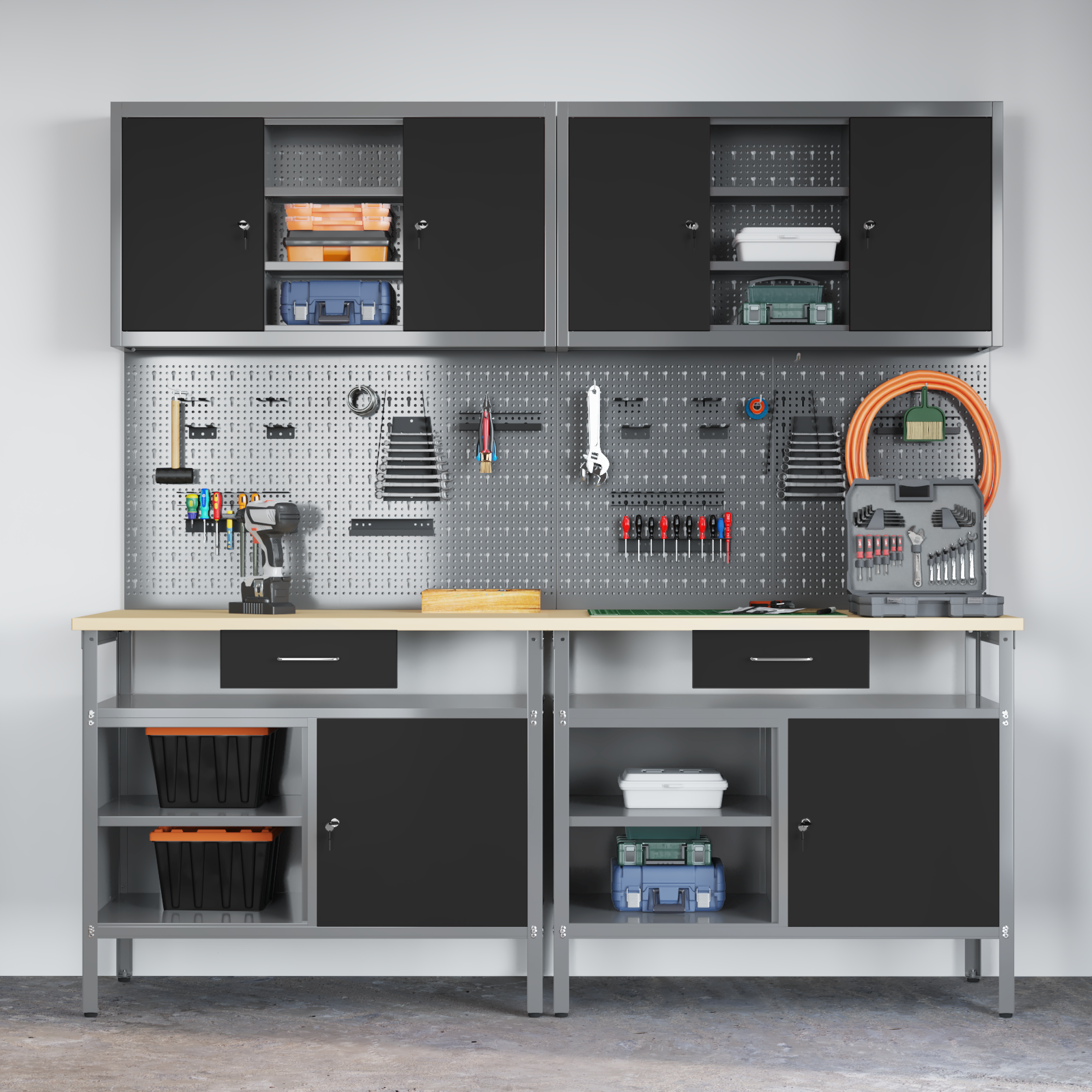 8-Piece Work Bench Set in Black Steel - Image 4