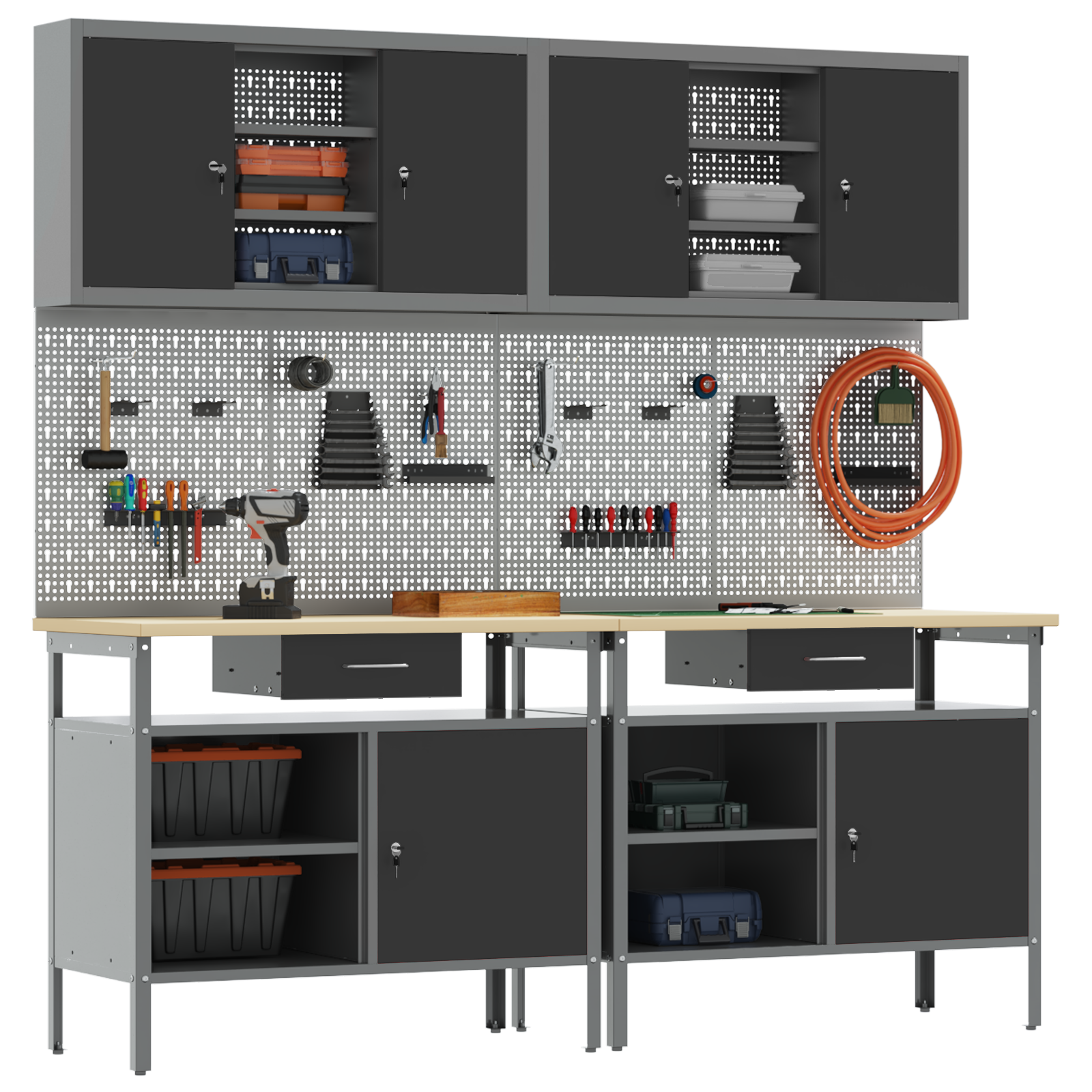 8-Piece Work Bench Set in Black Steel - Image 3