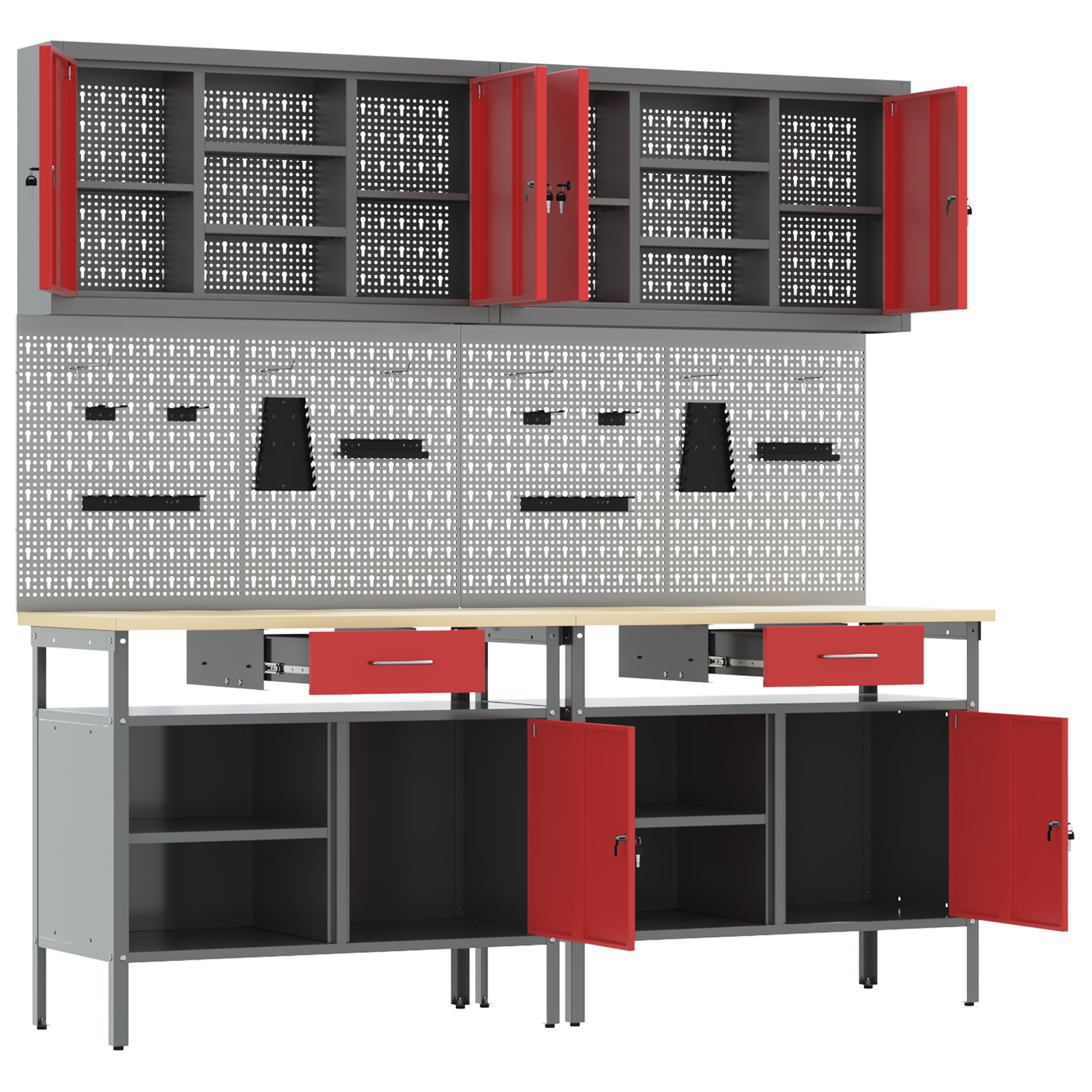 8 Piece Work Bench Set Red Steel - Image 5