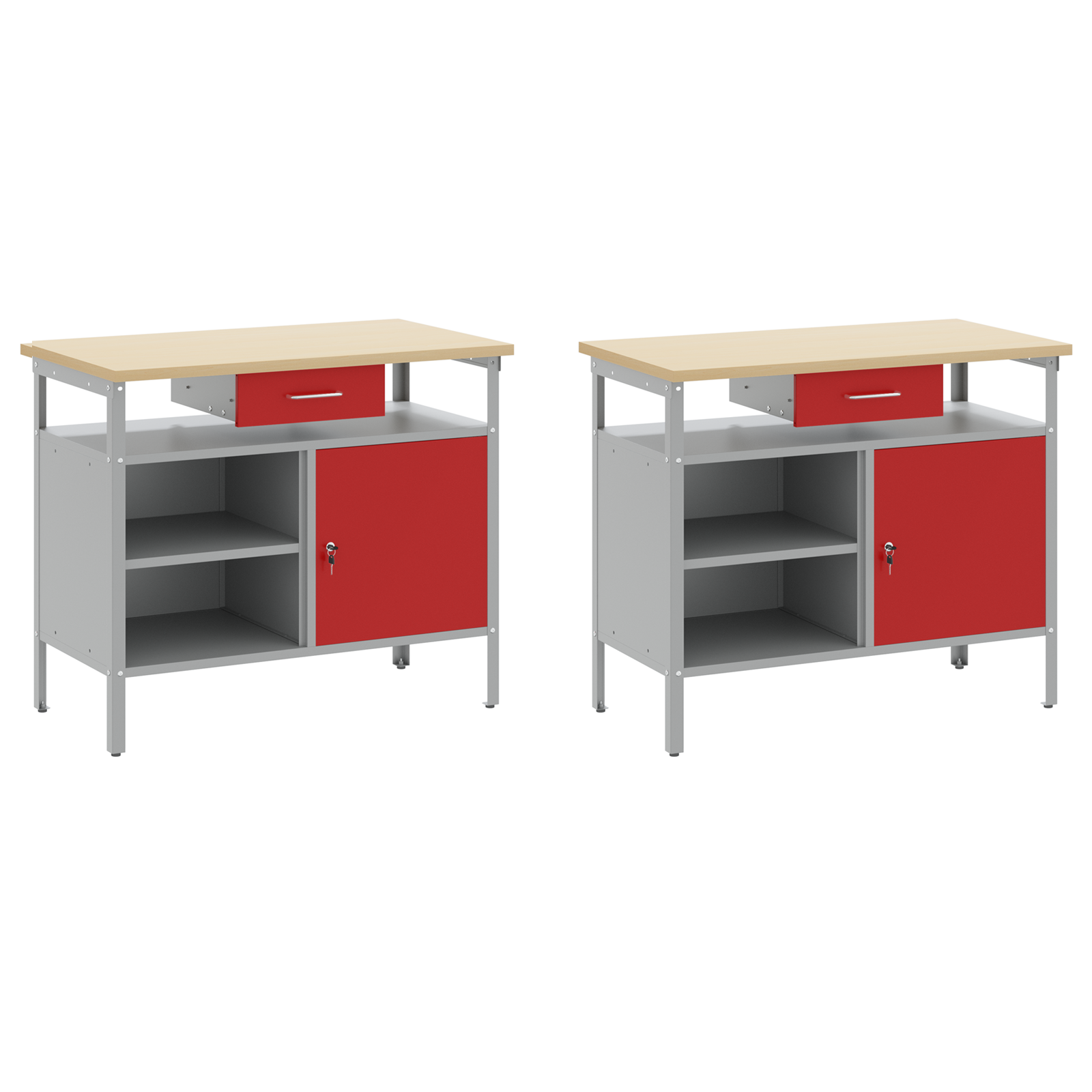 8 Piece Work Bench Set Red Steel - Image 9