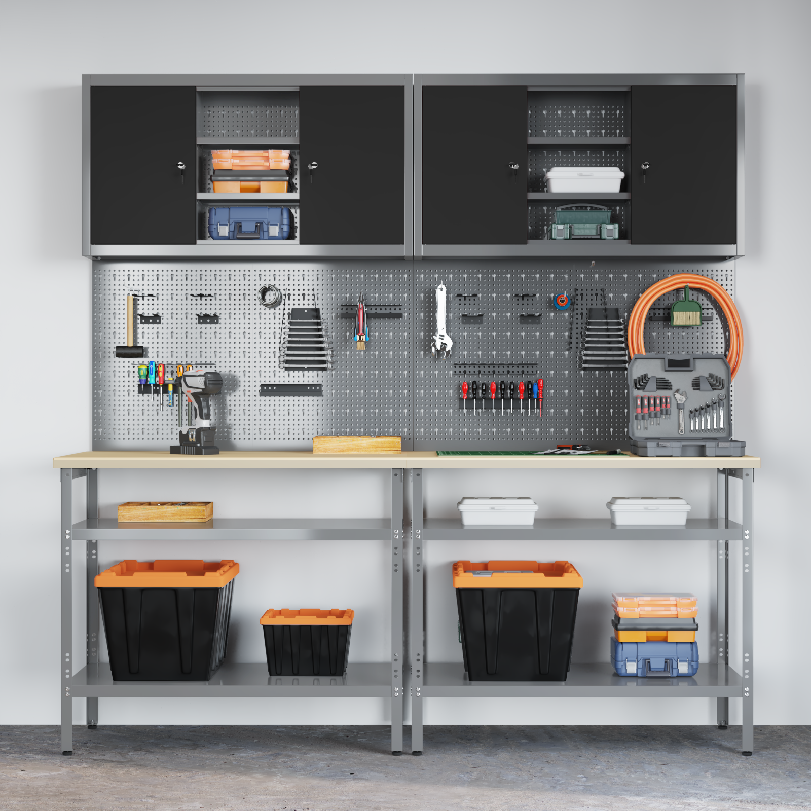 8-Piece Work Bench Set in Grey Steel - Image 4