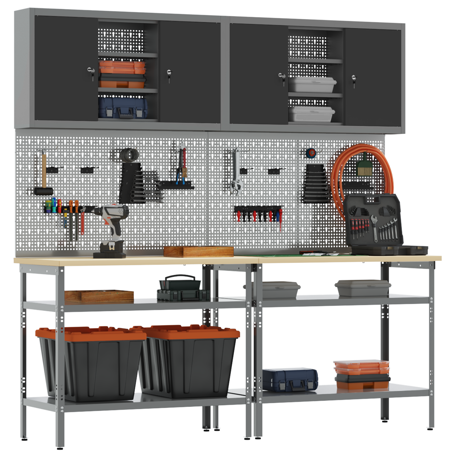 8-Piece Work Bench Set in Grey Steel - Image 3