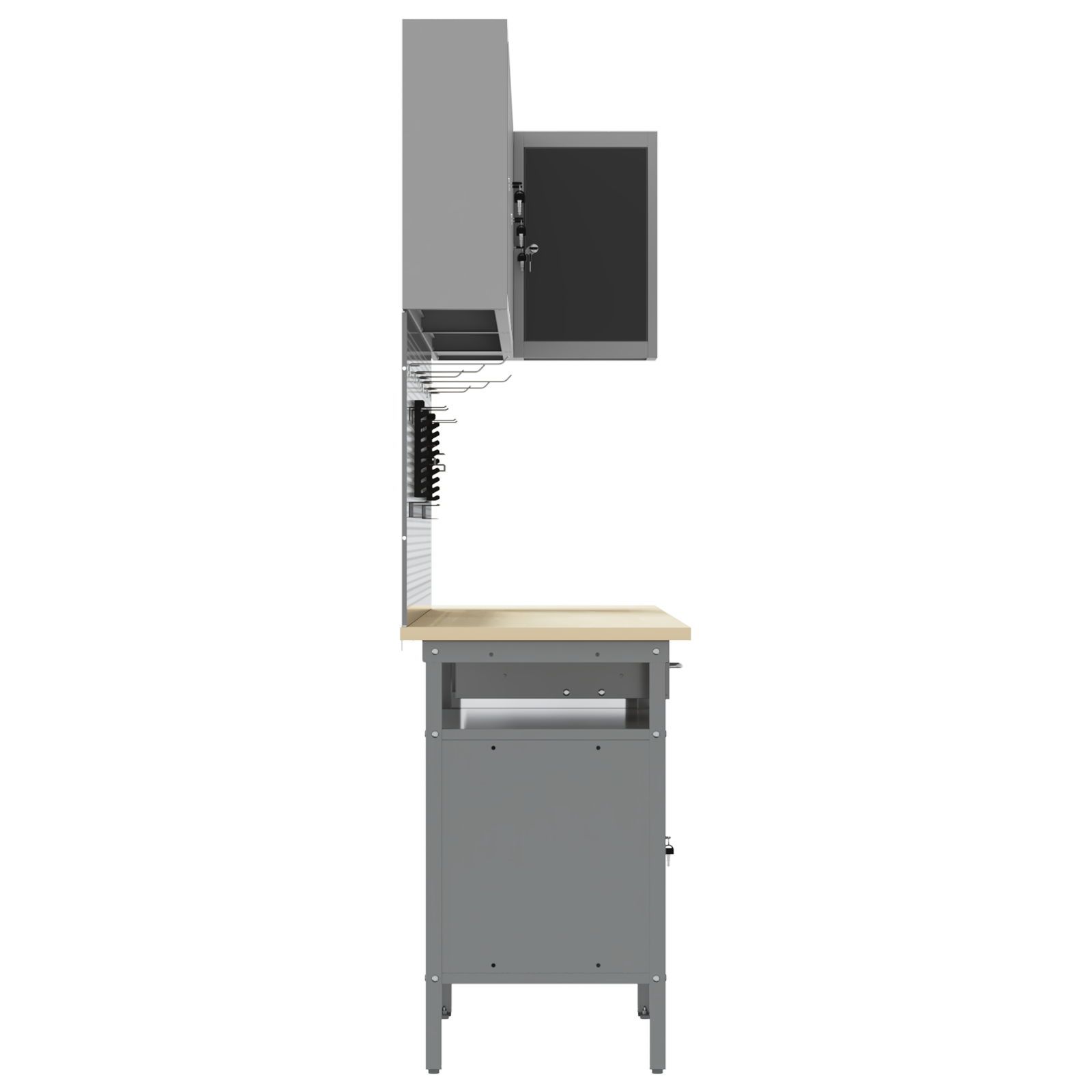 Set delovnih omar s predalom s polico 10 pcs Črna in siva - slika 11