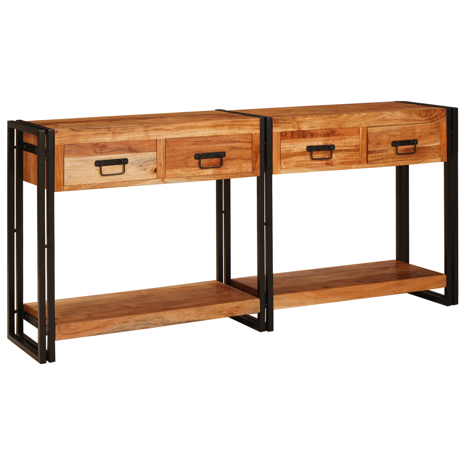 Console Tafel 2 2 pcs Bruin 160 x 33 x 75 cm Massief acaciahout