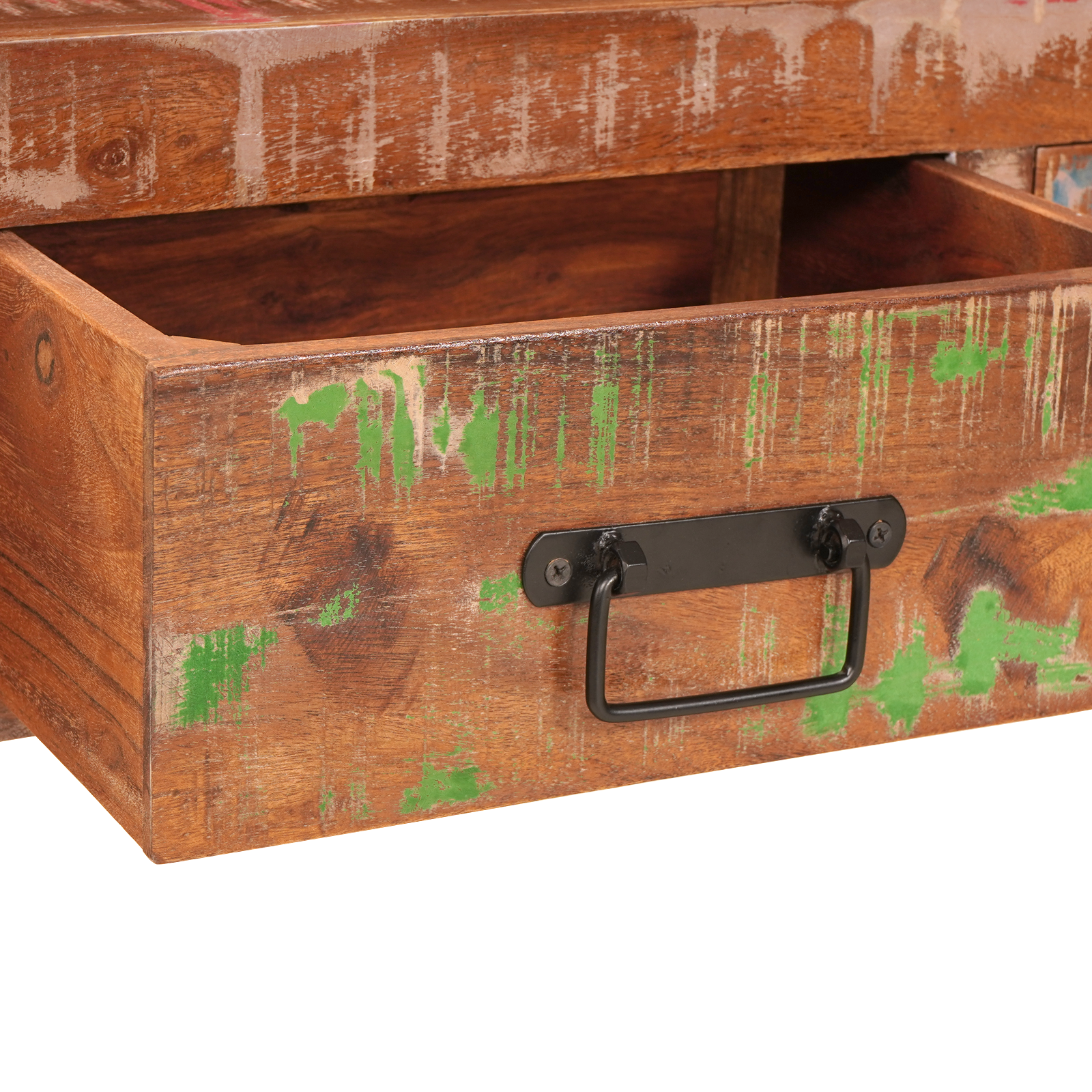 Console Tables Set of 2 with Drawers, Multicolour Solid Wood Reclaimed - Image 9