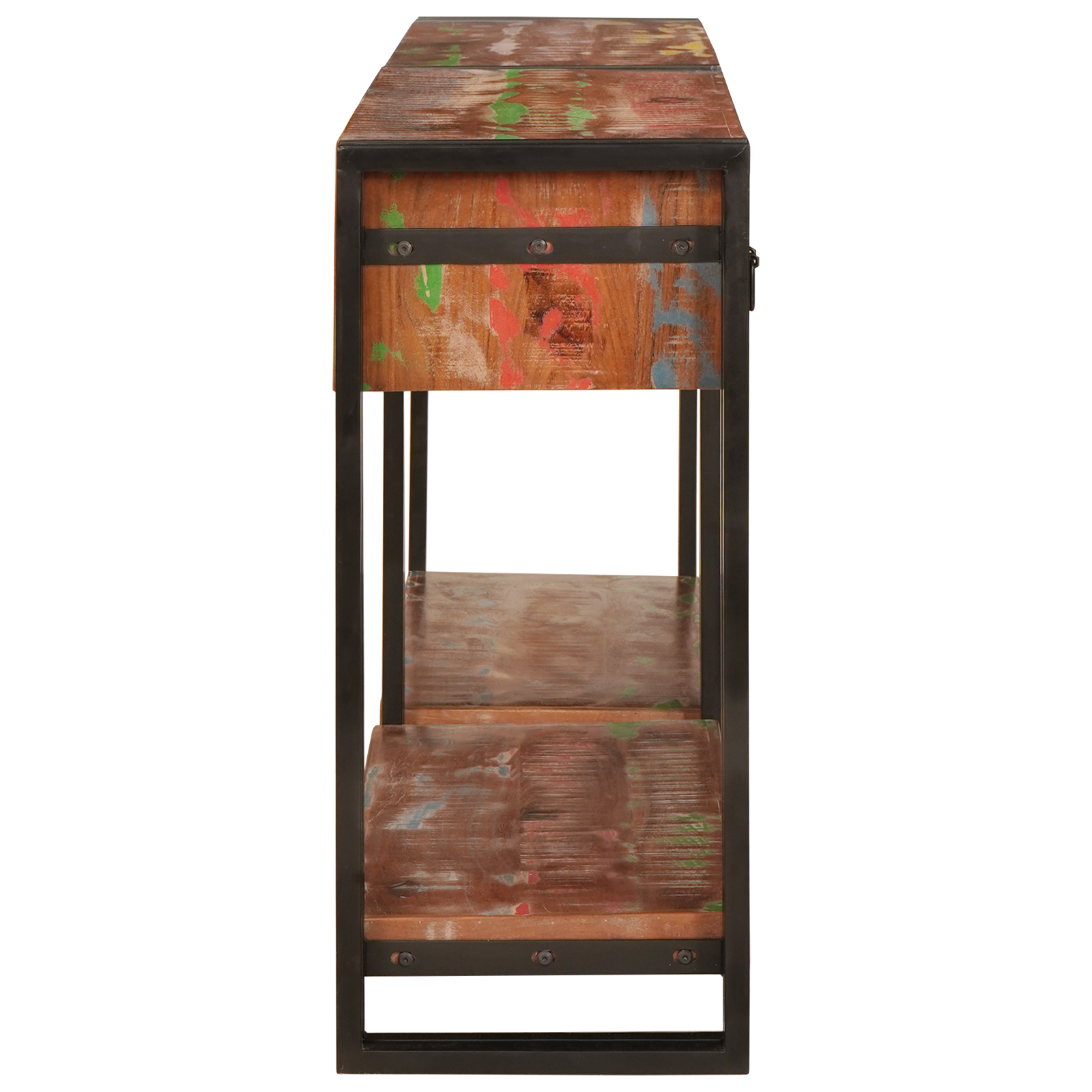 Console Tables Set of 2 with Drawers, Multicolour Solid Wood Reclaimed - Image 5