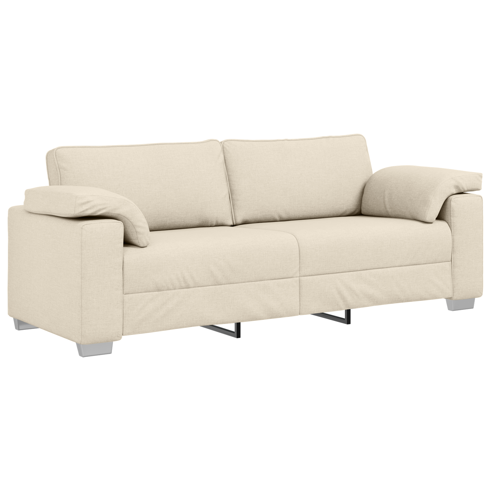 Sofa 3 pcs Beige Linen - Image 6