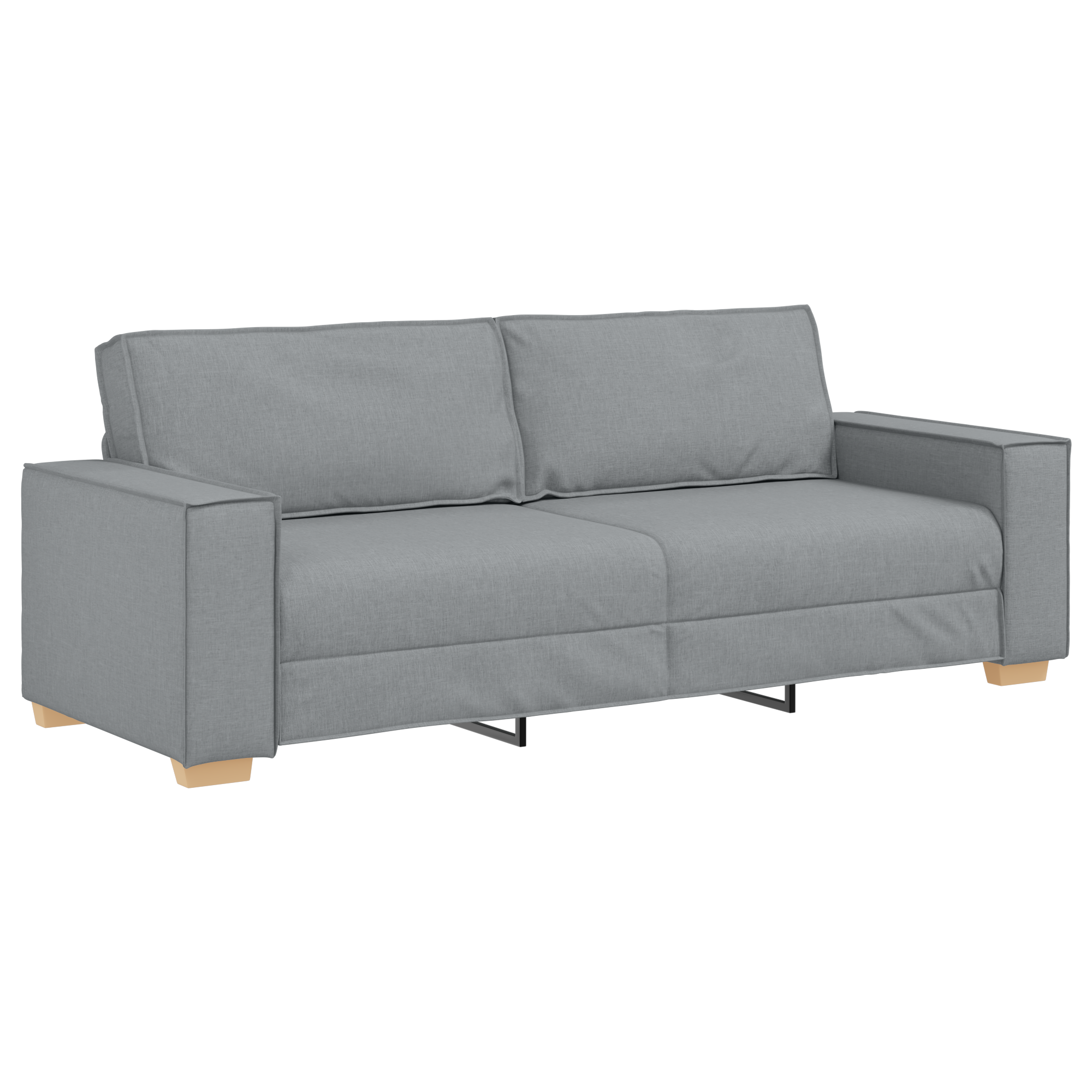 3 Piece Sofa Set with Cushions Light Grey Fabric - Image 6