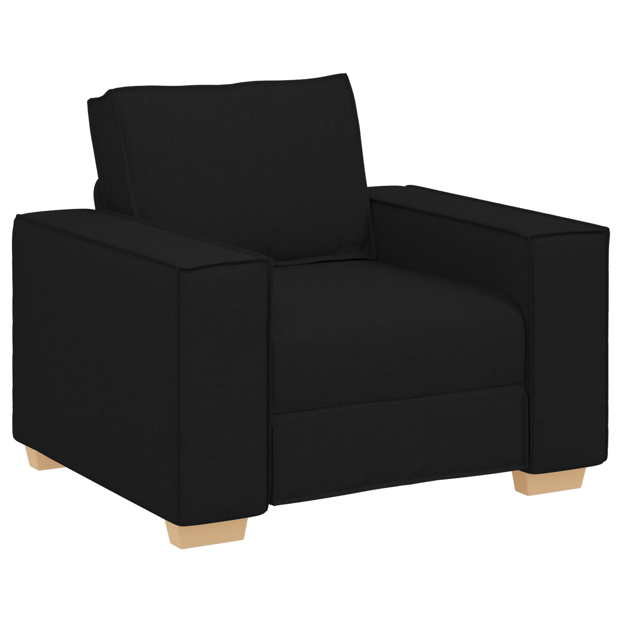 3 Piece Sofa Set with Cushions Black Fabric - Image 4