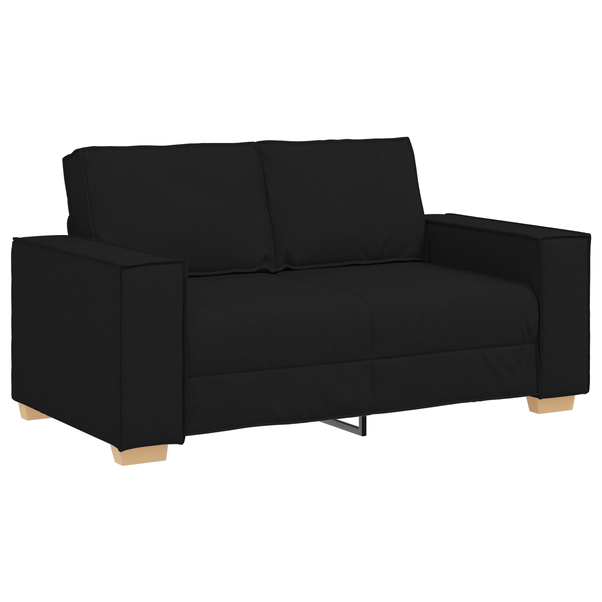 3 Piece Sofa Set with Cushions Black Fabric - Image 5
