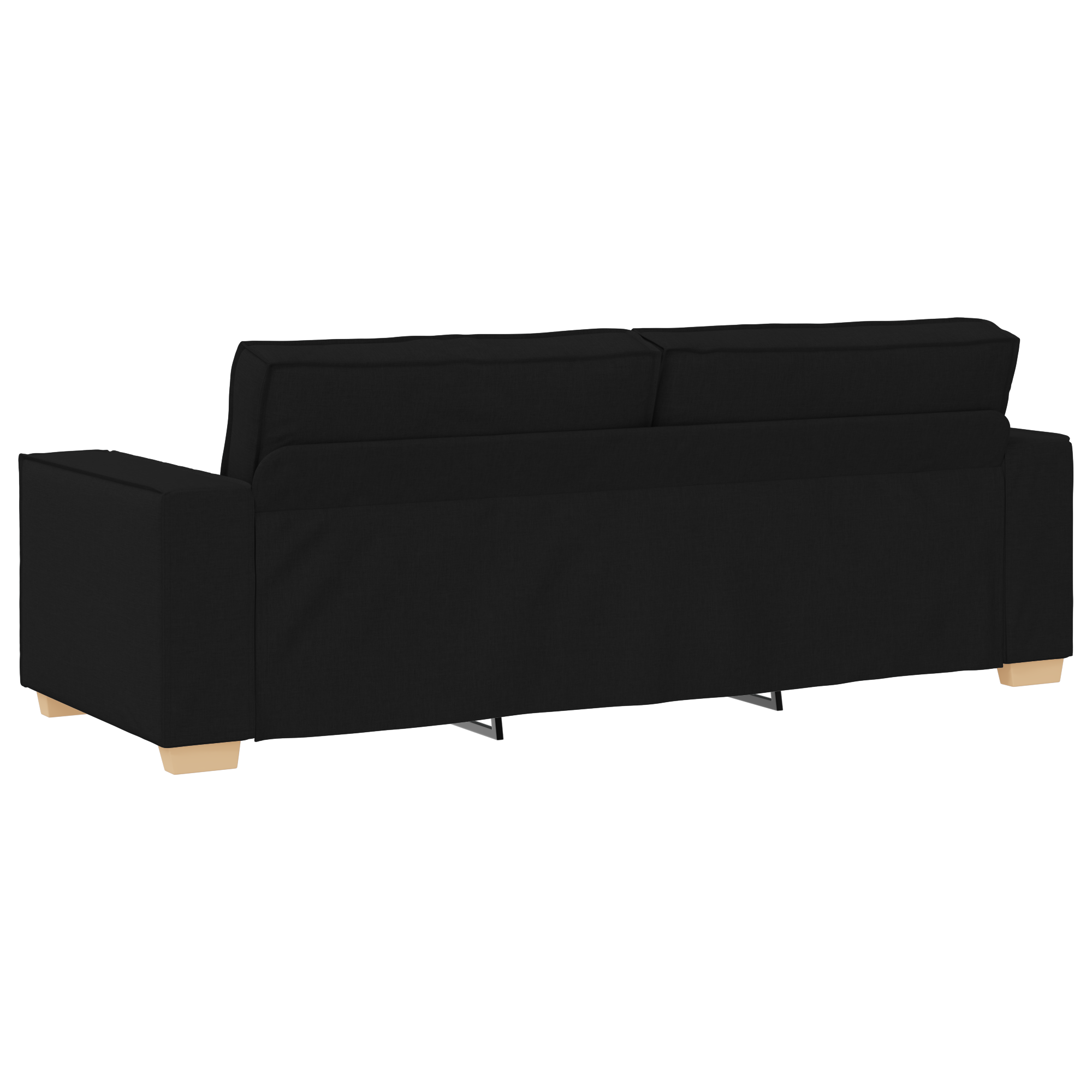 3 Piece Sofa Set with Cushions Black Fabric - Image 8