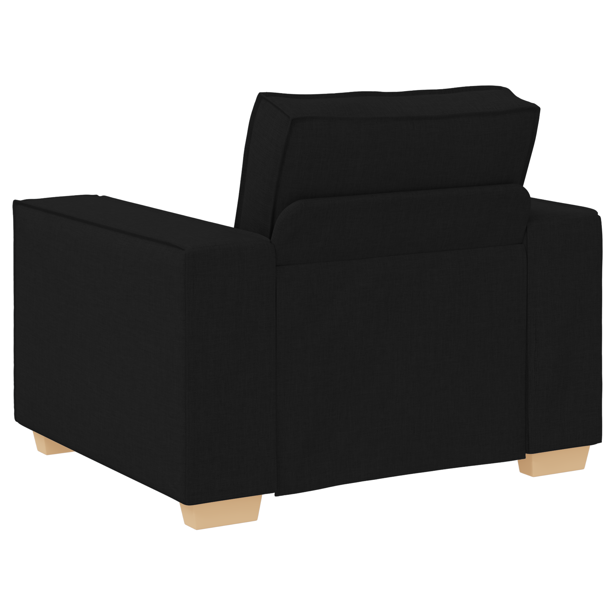 3 Piece Sofa Set with Cushions Black Fabric - Image 9
