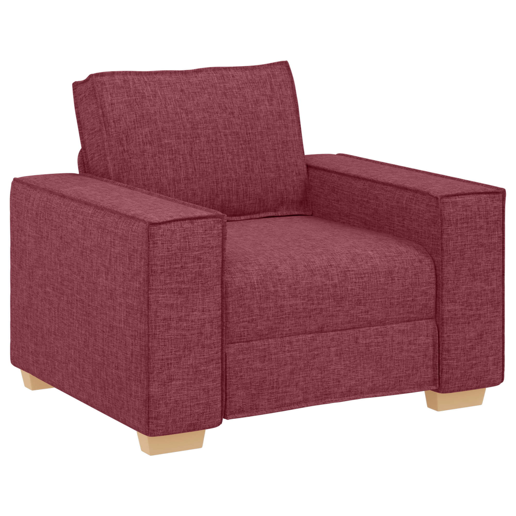 Sofa Set with Cushion 3 pcs Wine Red 220 x 78 x 84 cm Fabric - Image 4
