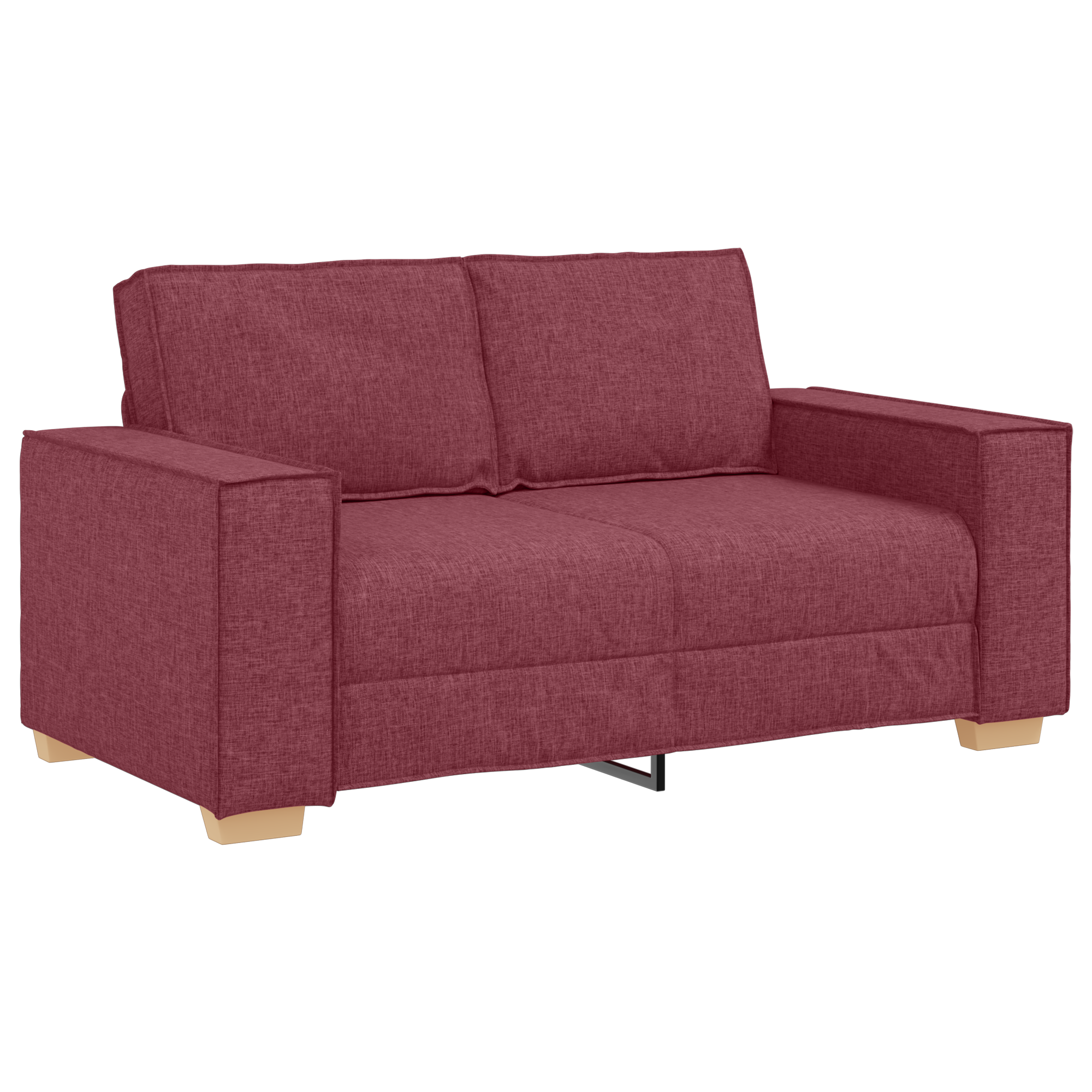 Sofa Set with Cushion 3 pcs Wine Red 220 x 78 x 84 cm Fabric - Image 5