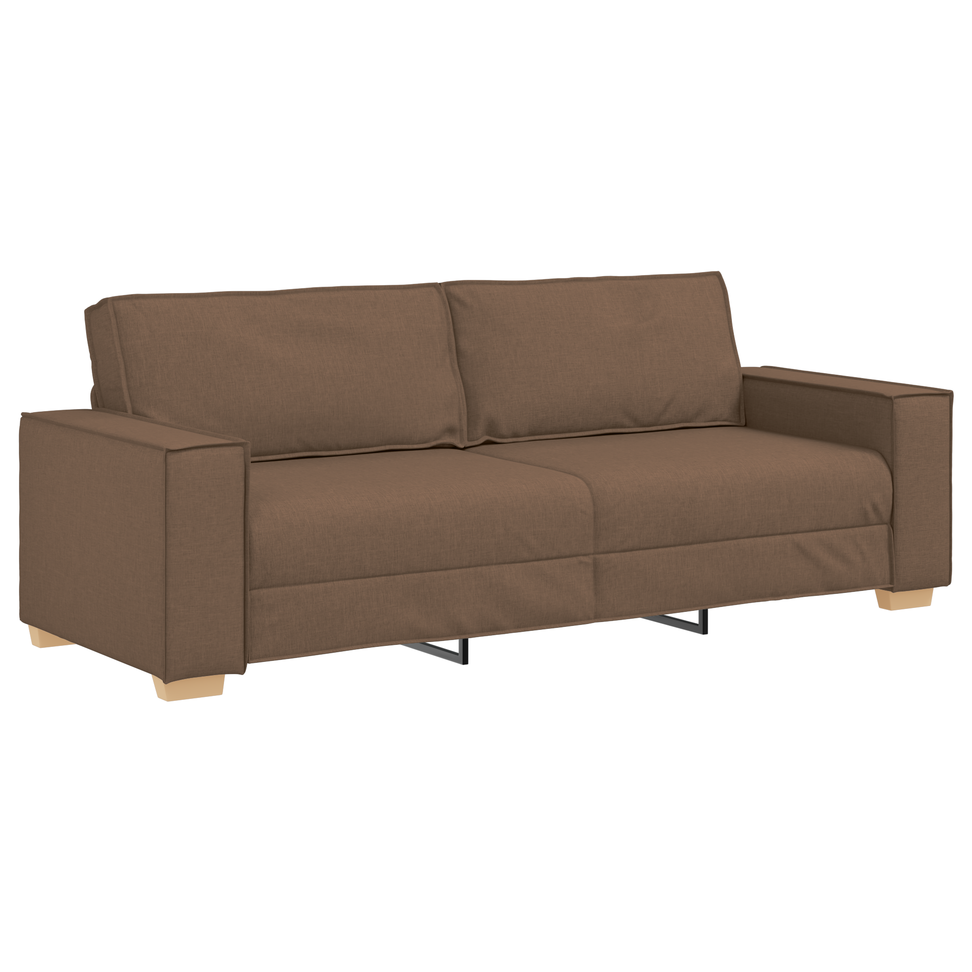 Sofa Set with Cushion 3 pcs Brown 220 x 78 x 84 cm Fabric - Image 6