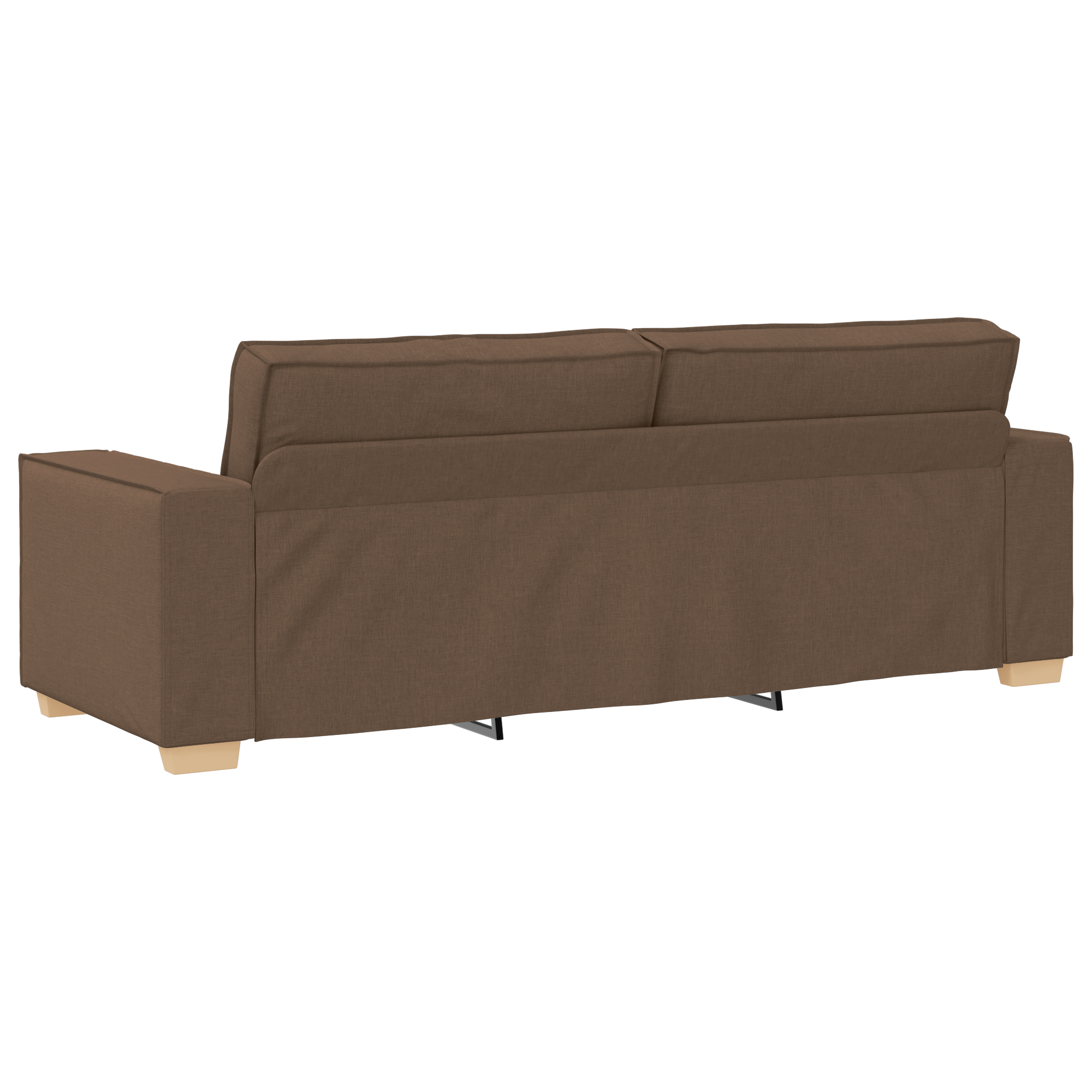 Sofa Set with Cushion 3 pcs Brown 220 x 78 x 84 cm Fabric - Image 9