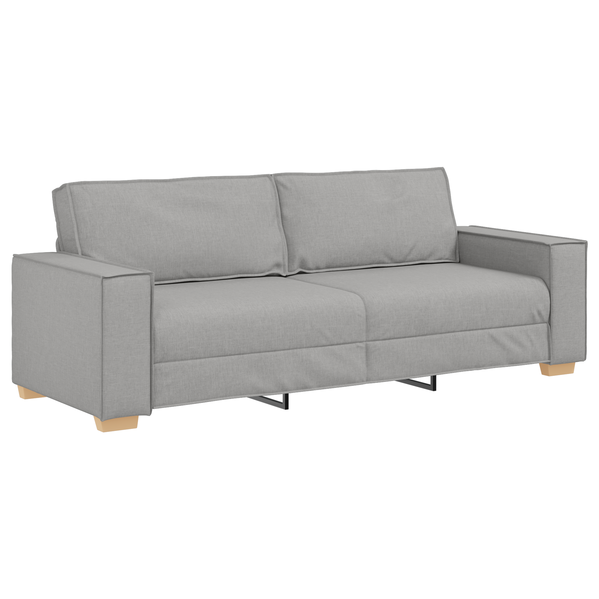 3 dalis Sofa rinkinys su pagalvėlėmis Debesų pilkos medžiagos - Image 6