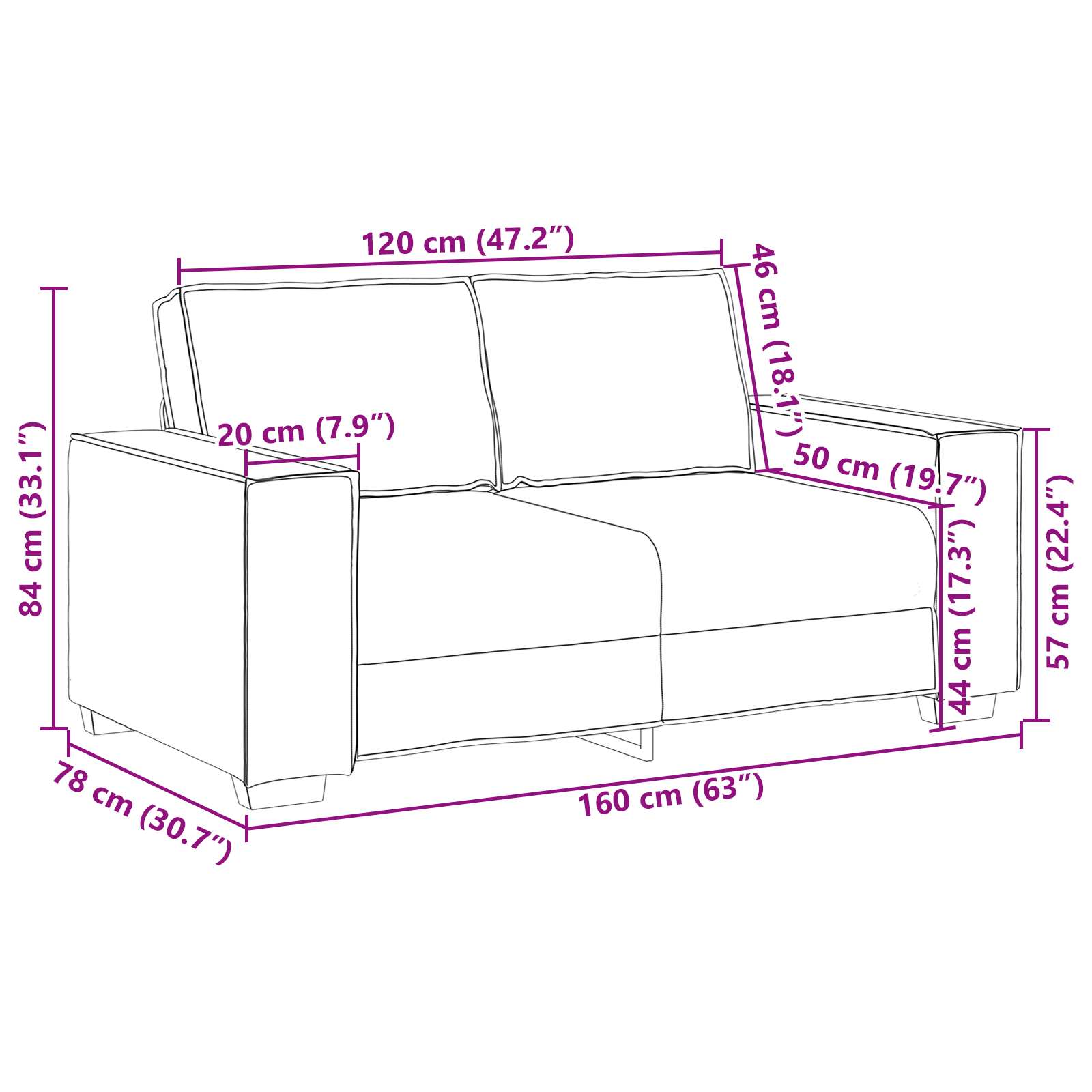 3-seater Sofa, 3-seater Sofa,velvet Sofa vidaXL - Picture 13 of 13
