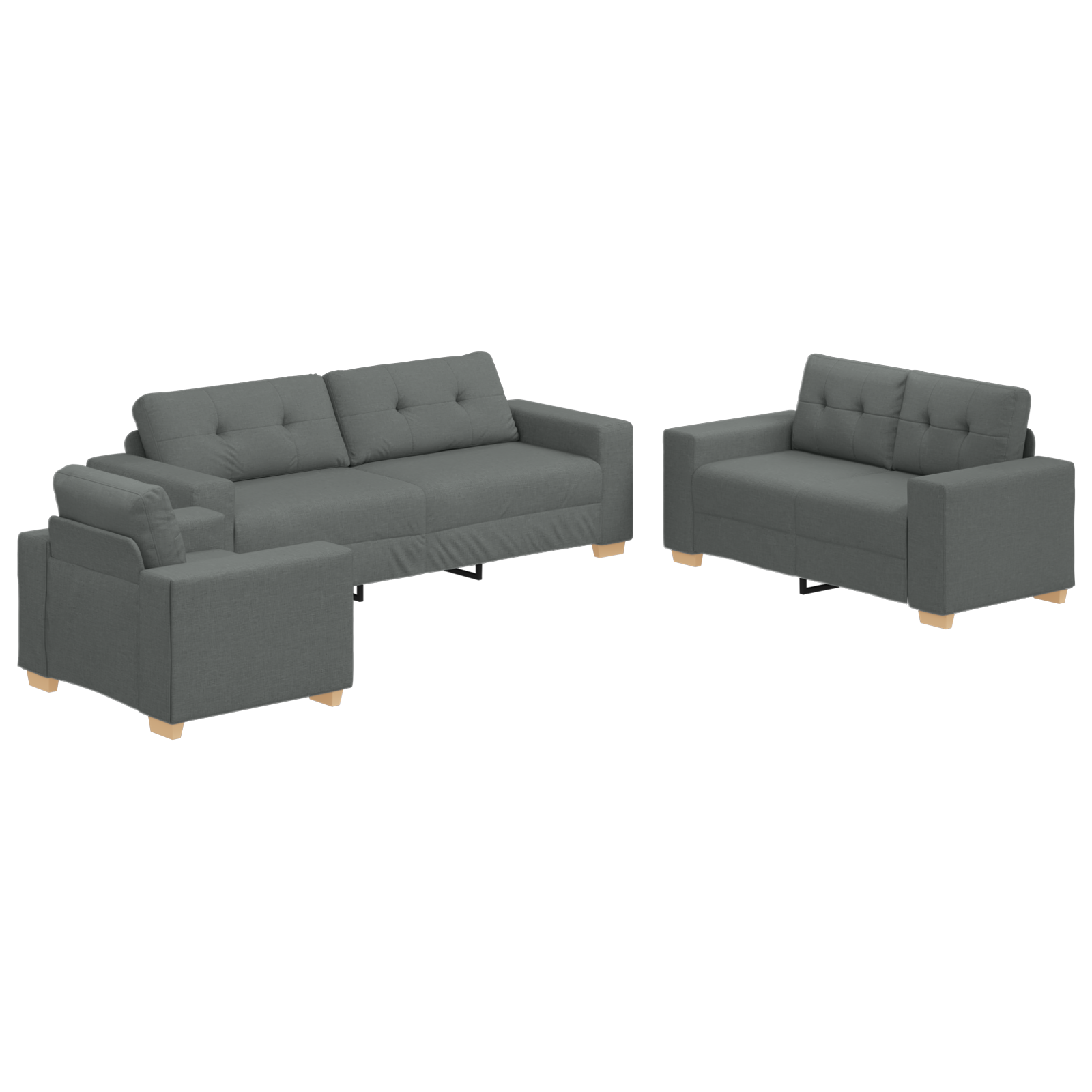 Thumbnail - vidaXL Sofa Set mit Kissen mit Kissen Grau Stoff