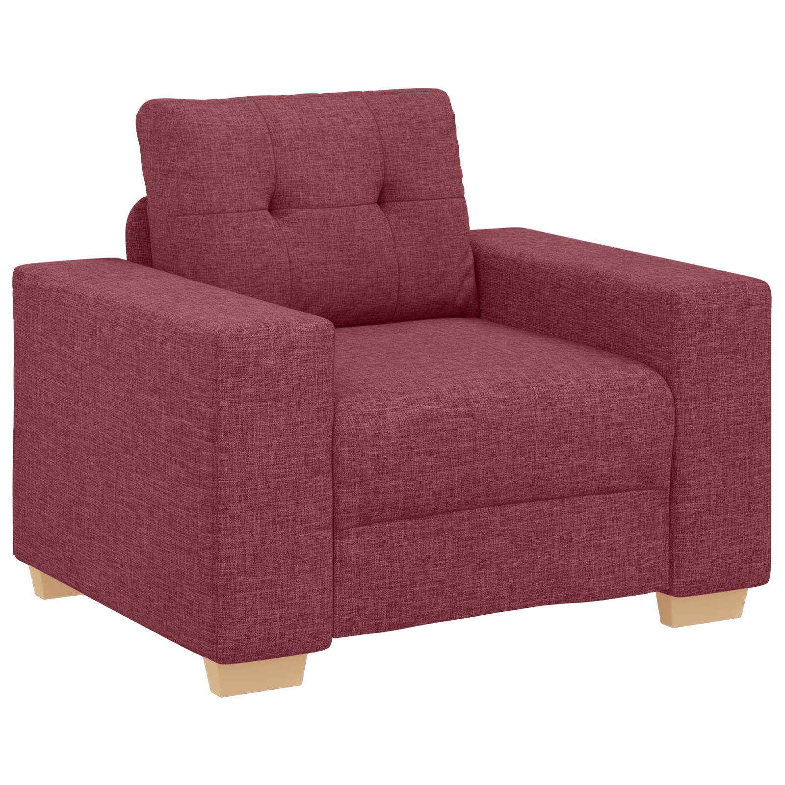 3-Piece Sofa Set with Cushions in Wine Red Fabric - Image 4