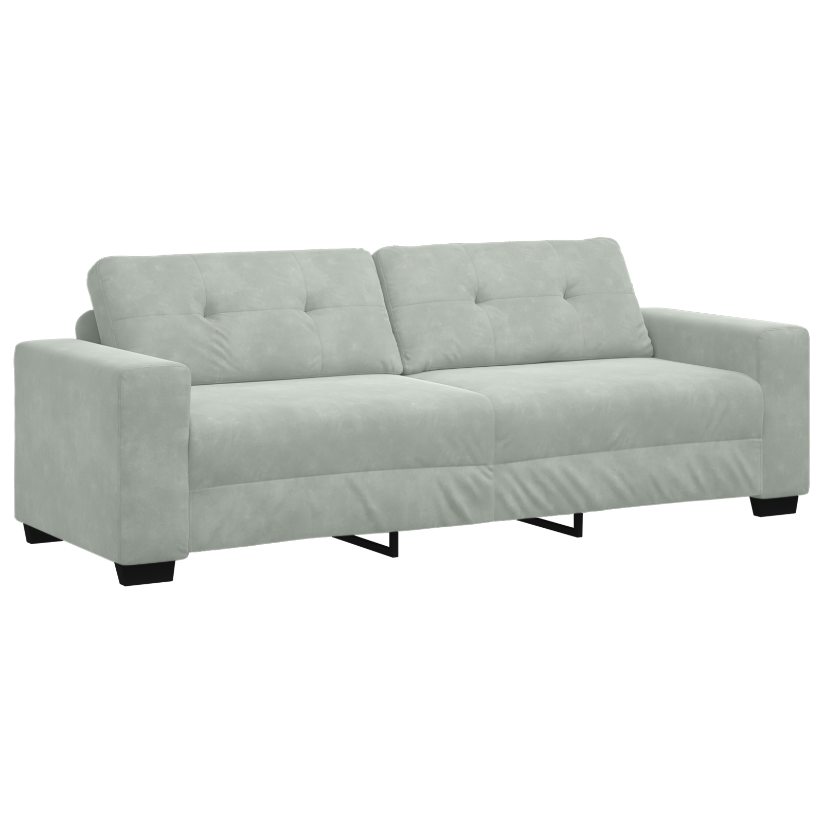 3 Piece Sofa Set with Cushions Light Grey Velvet - Image 6