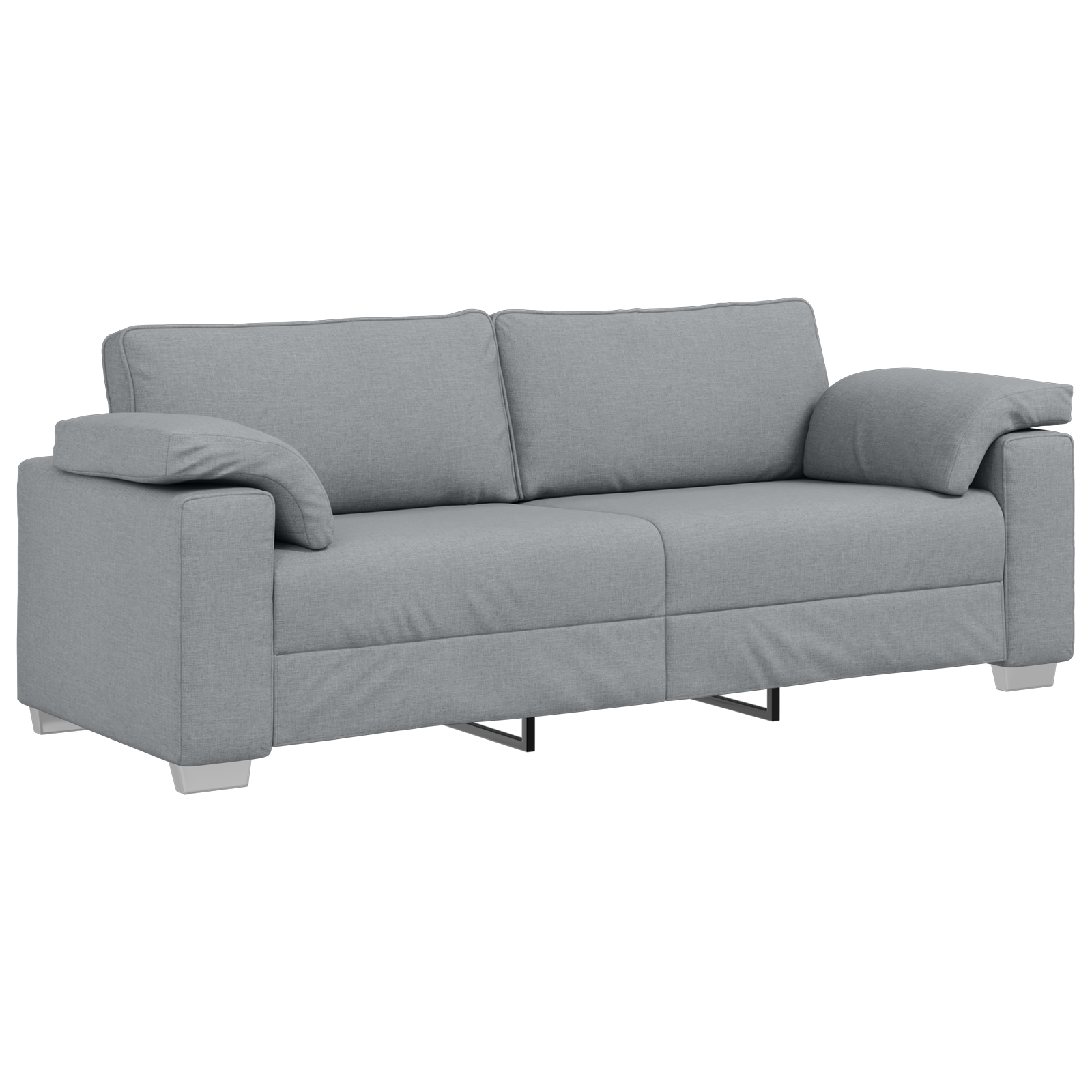 Sofa Set with Cushion 3 pcs Grey 219 x 77 x 82 cm Fabric - Image 6
