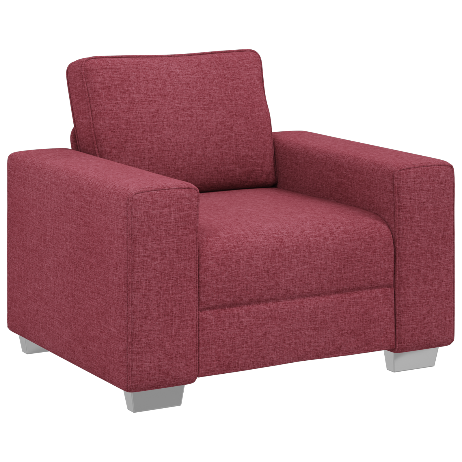 Sofa Set with Cushion 3 pcs Wine Red 219 x 77 x 82 cm Fabric - Image 4